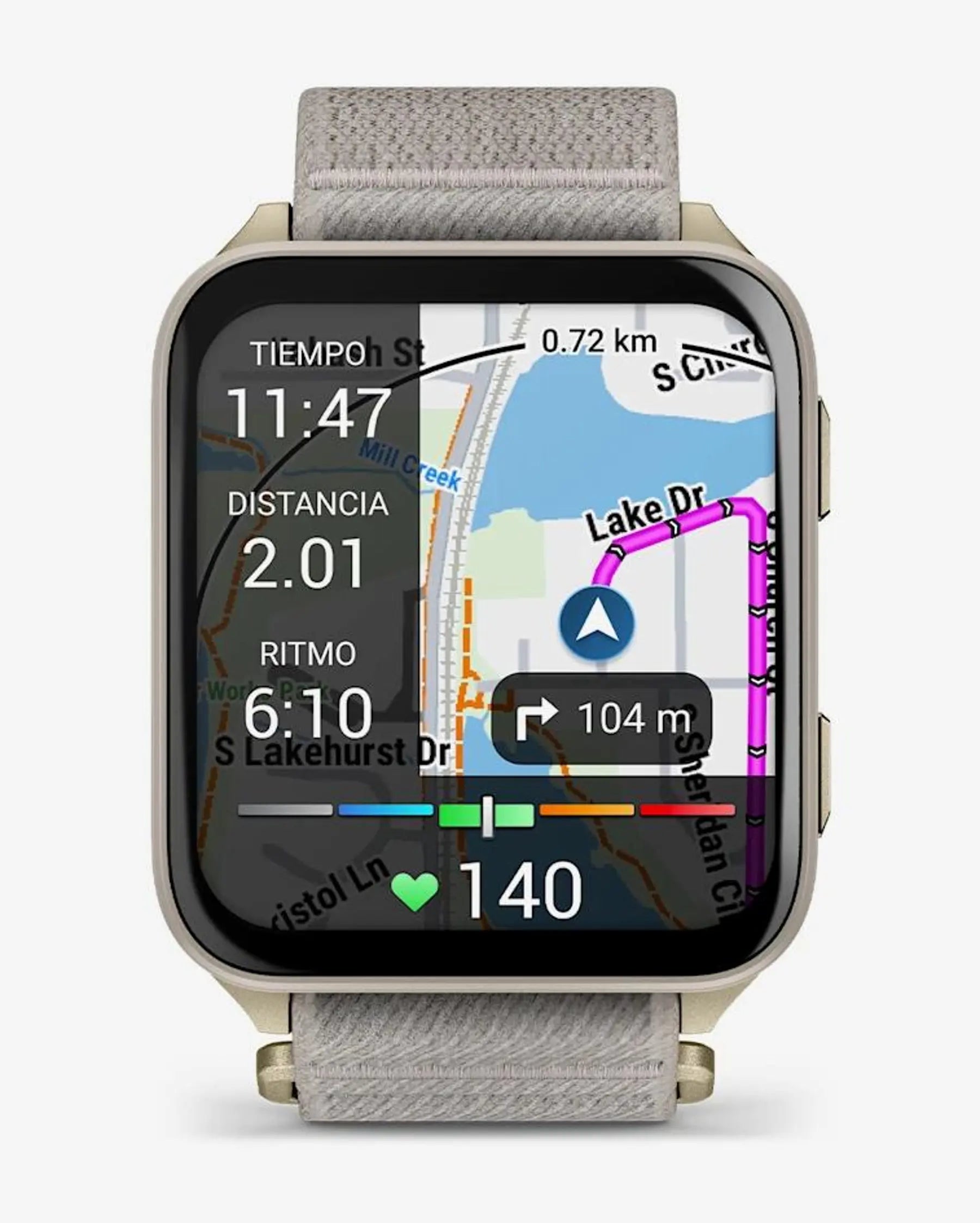 Garmin Venu X1 Dourado com bracelete cinzenta