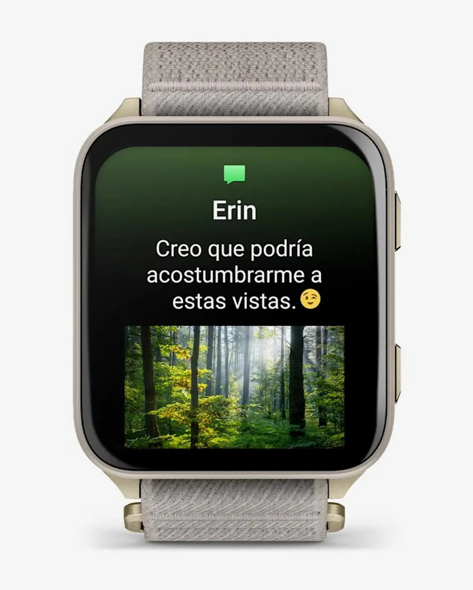 Garmin Venu X1 Dourado com bracelete cinzenta