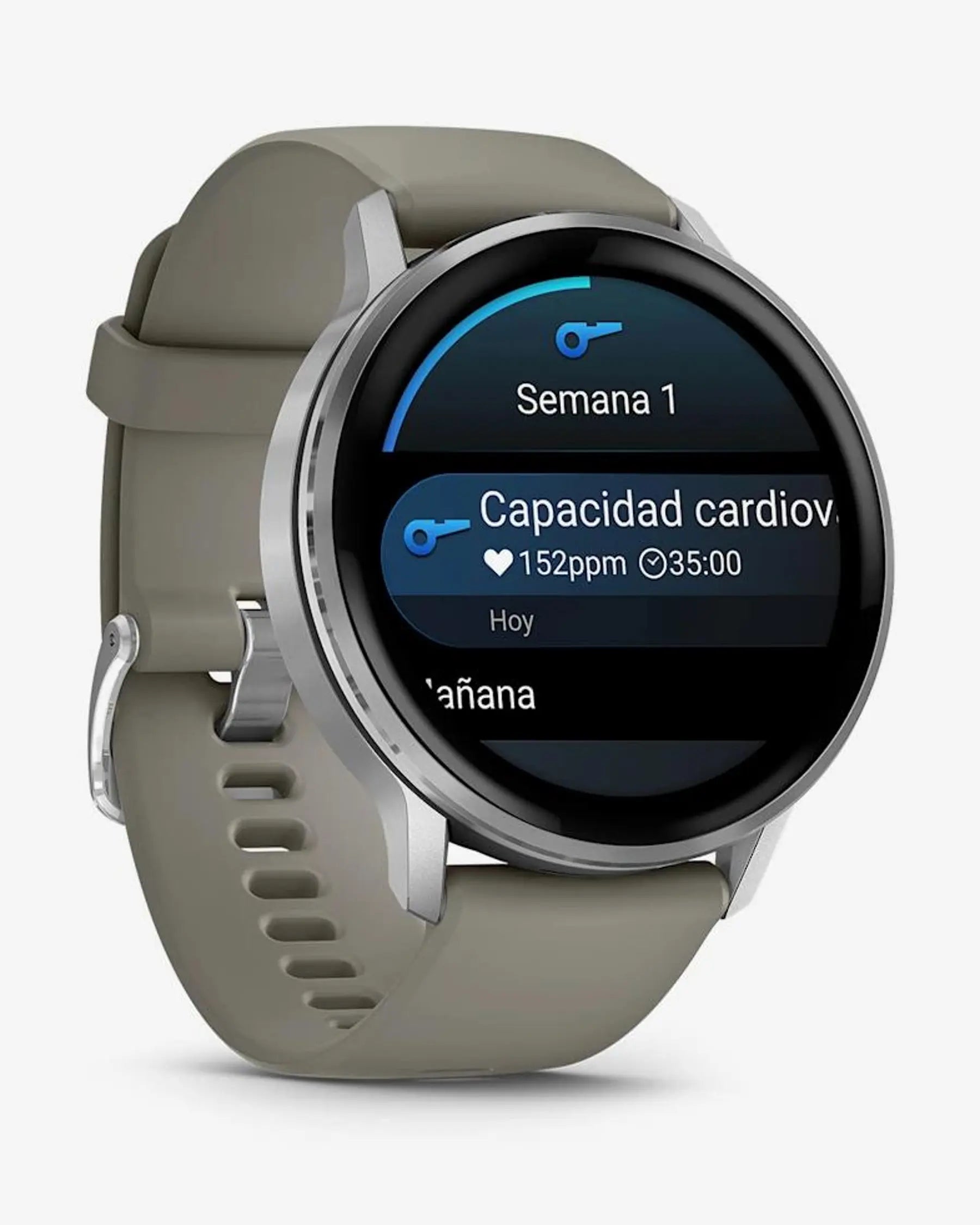 Garmin Venu 4 - 45 mm Prateado com Bracelete Cinzenta