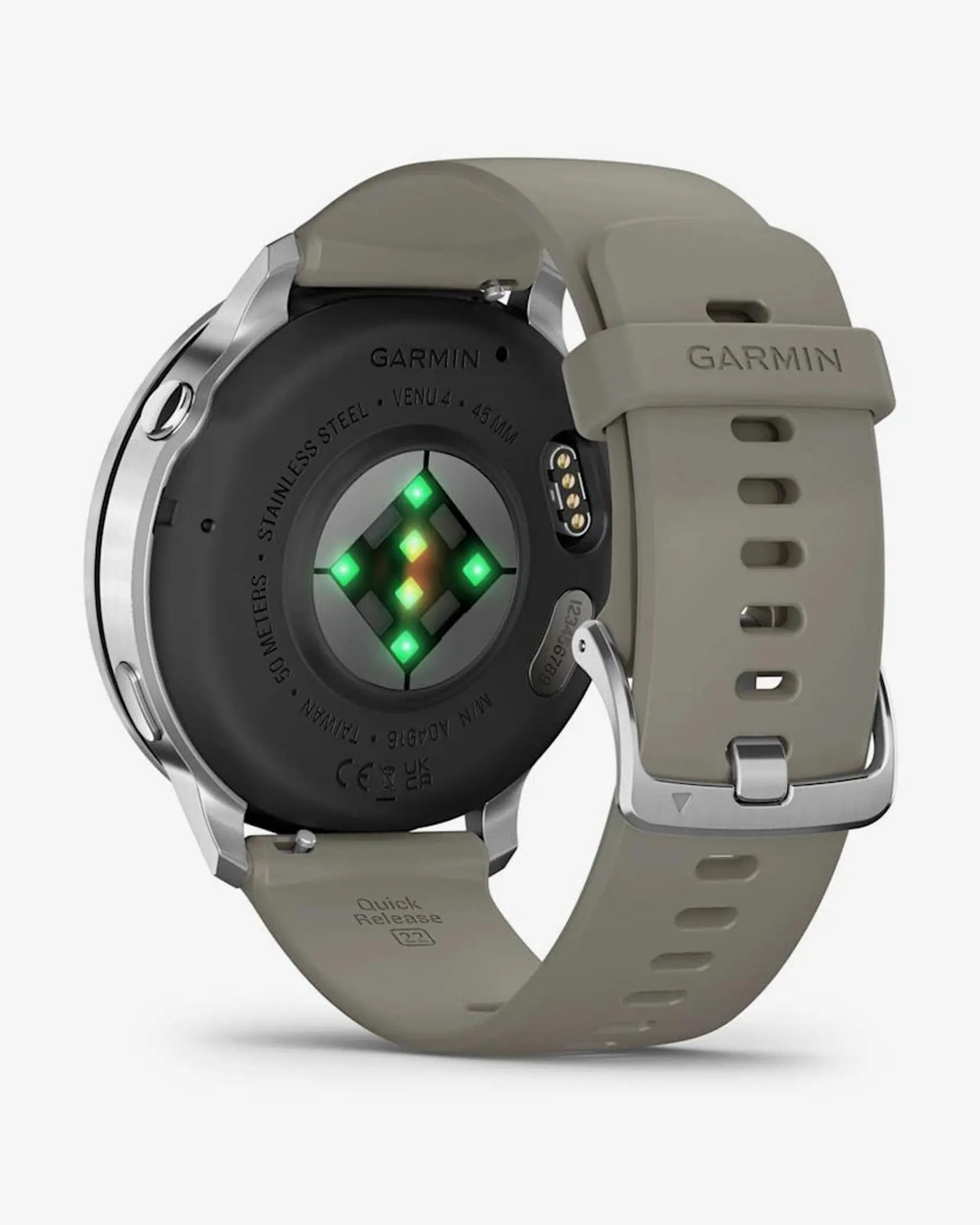 Garmin Venu 4 - 45 mm Prateado com Bracelete Cinzenta