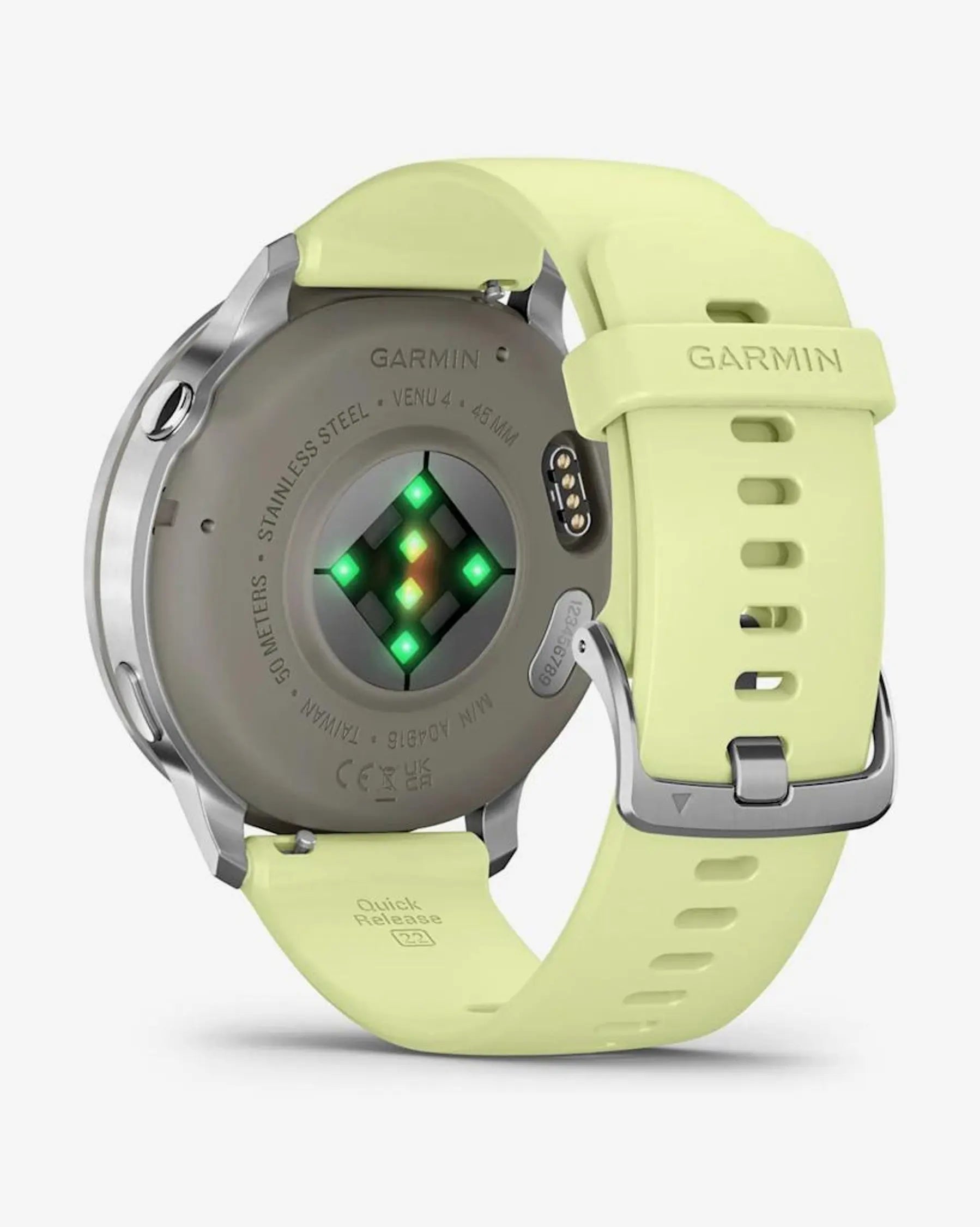 Garmin Venu 4 - 45 mm Prateado com Bracelete Amarela