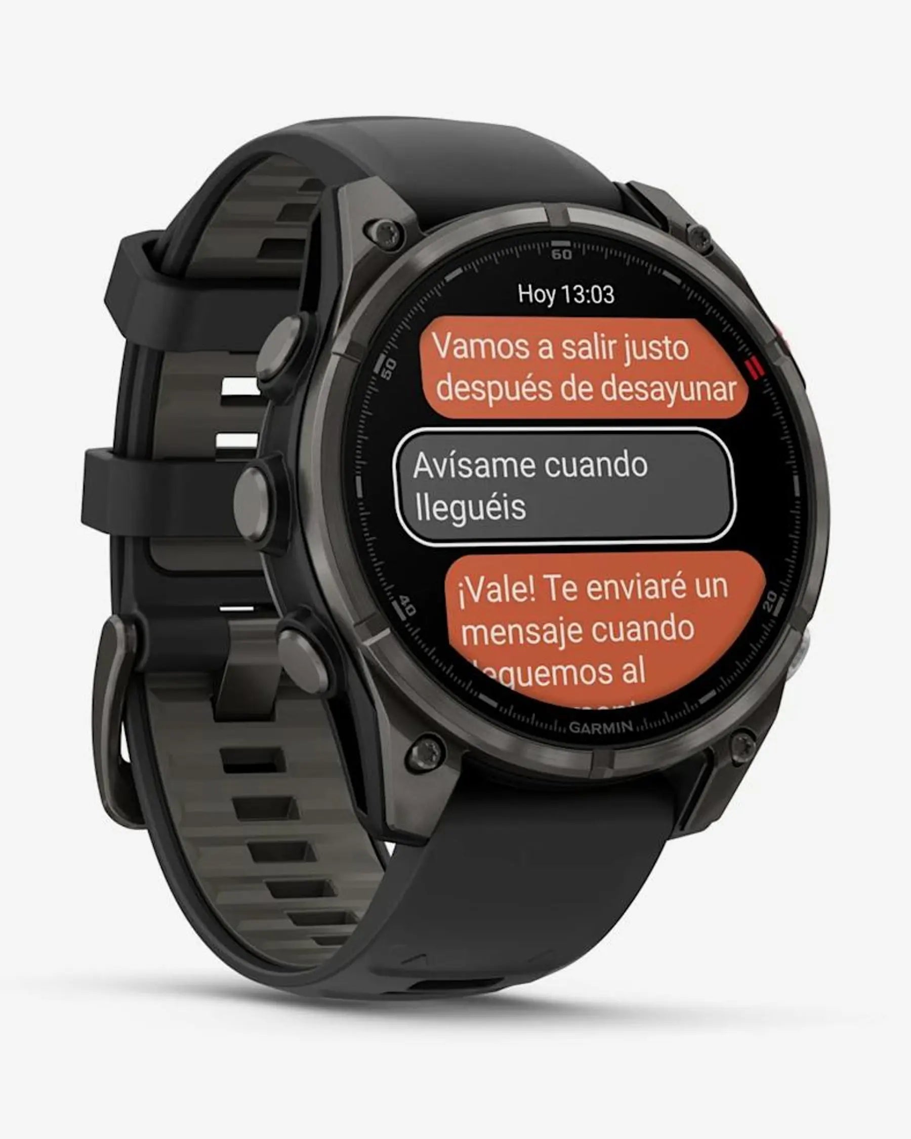 Garmin Fenix 8 Pro AMOLED Safira 47 mm Titânio Carbono Cinzento Bracelete Preto