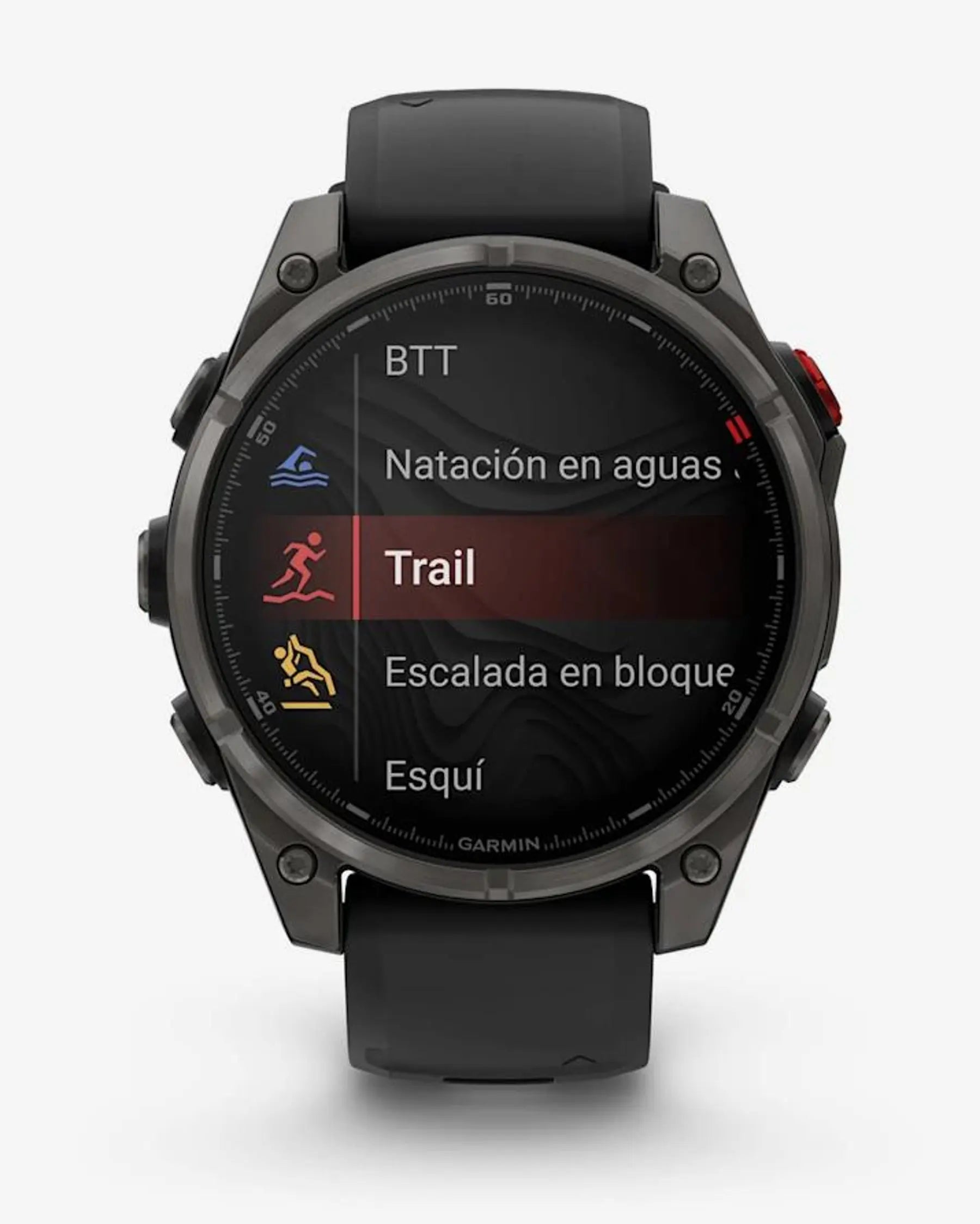 Garmin Fenix 8 Pro AMOLED Safira 47 mm Titânio Carbono Cinzento Bracelete Preto