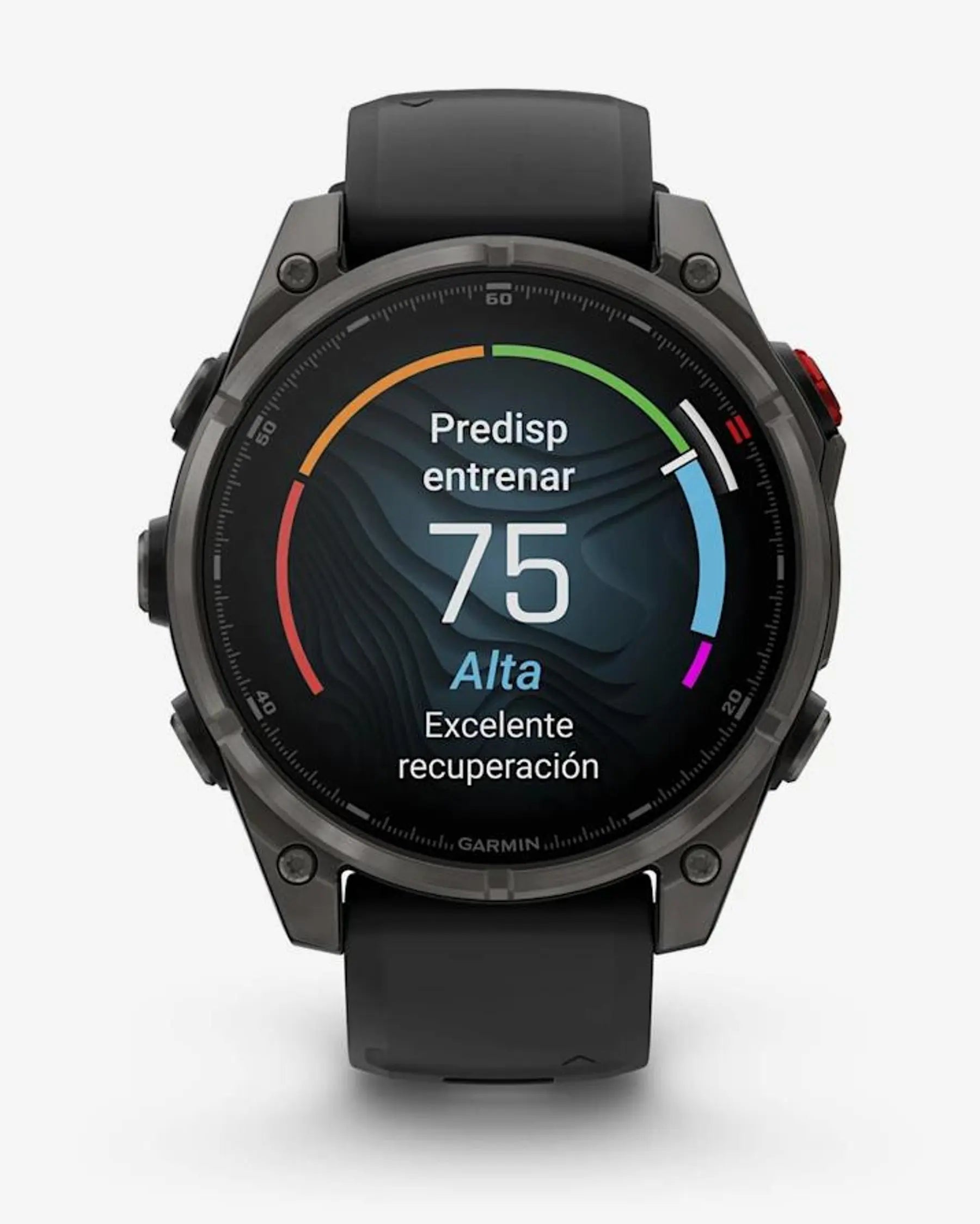 Garmin Fenix 8 Pro AMOLED Safira 47 mm Titânio Carbono Cinzento Bracelete Preto