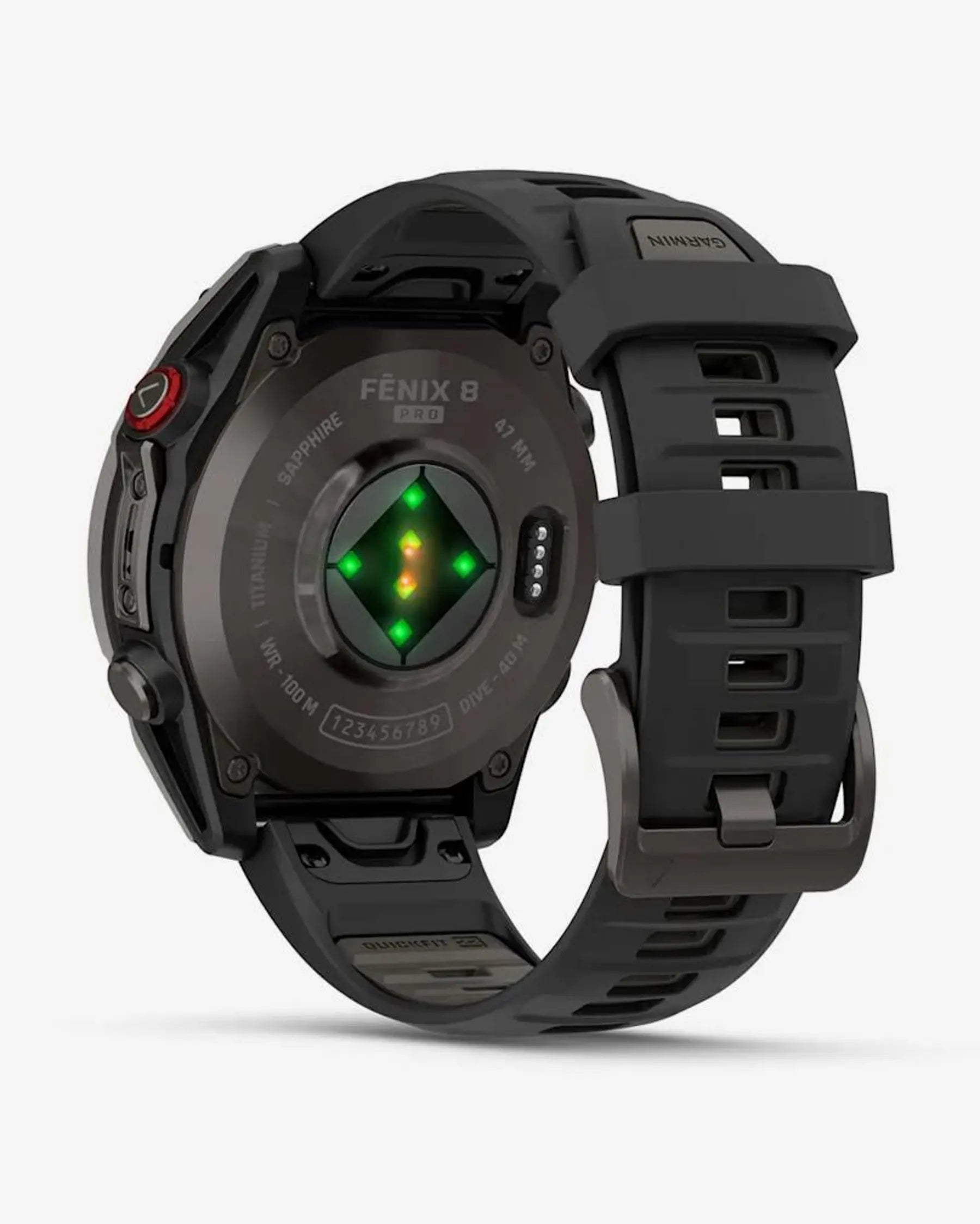 Garmin Fenix 8 Pro AMOLED Safira 47 mm Titânio Carbono Cinzento Bracelete Preto