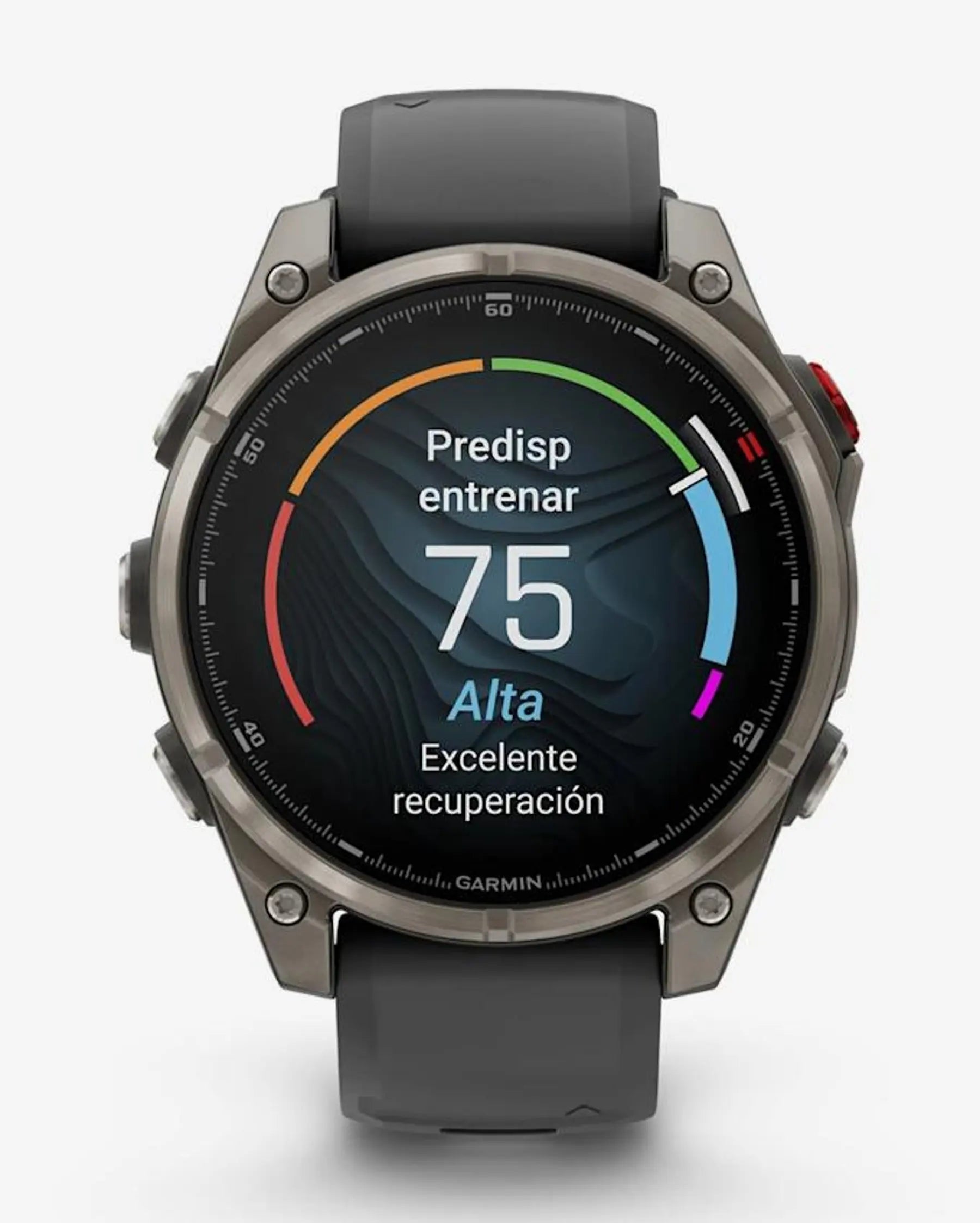 Garmin Fenix 8 Pro AMOLED Safira 47mm Cinzento Titânio Prateado Preto Bracelete Cinzenta