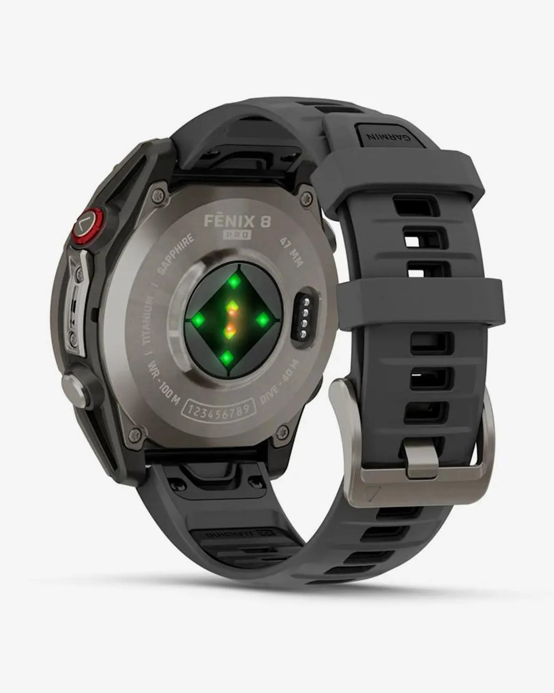 Garmin Fenix 8 Pro AMOLED Safira 47mm Cinzento Titânio Prateado Preto Bracelete Cinzenta