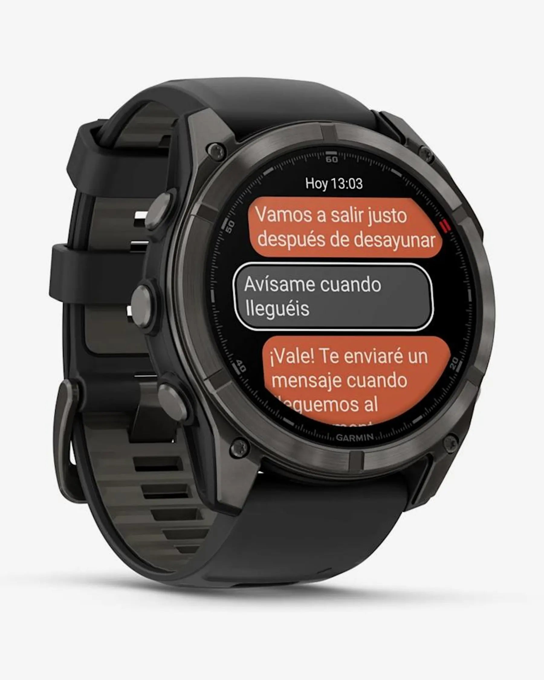 Garmin Fenix 8 Pro AMOLED Sapphire 51mm com bracelete preta e detalhes em titânio, carbono e cinzento