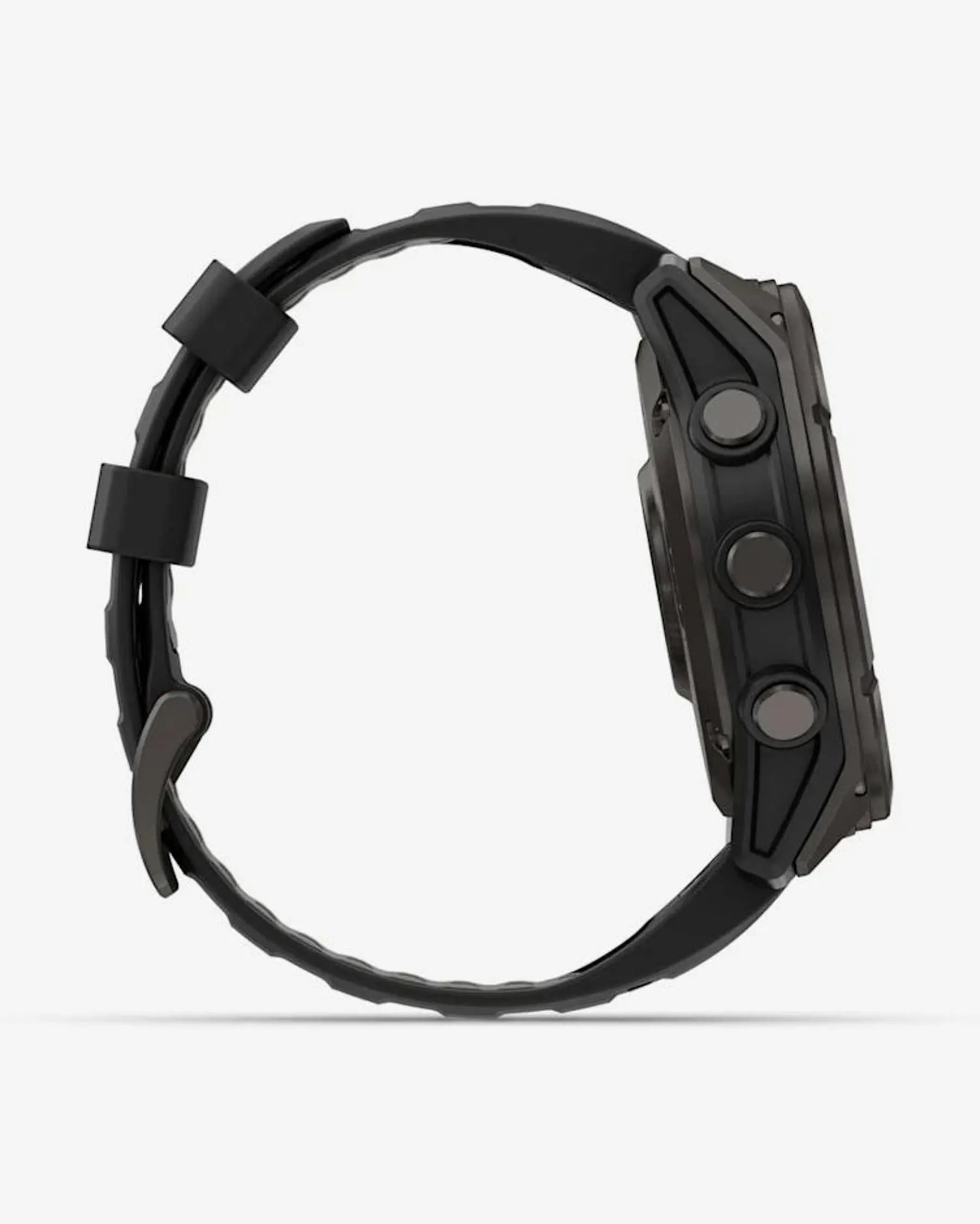 Garmin Fenix 8 Pro AMOLED Sapphire 51mm com bracelete preta e detalhes em titânio, carbono e cinzento
