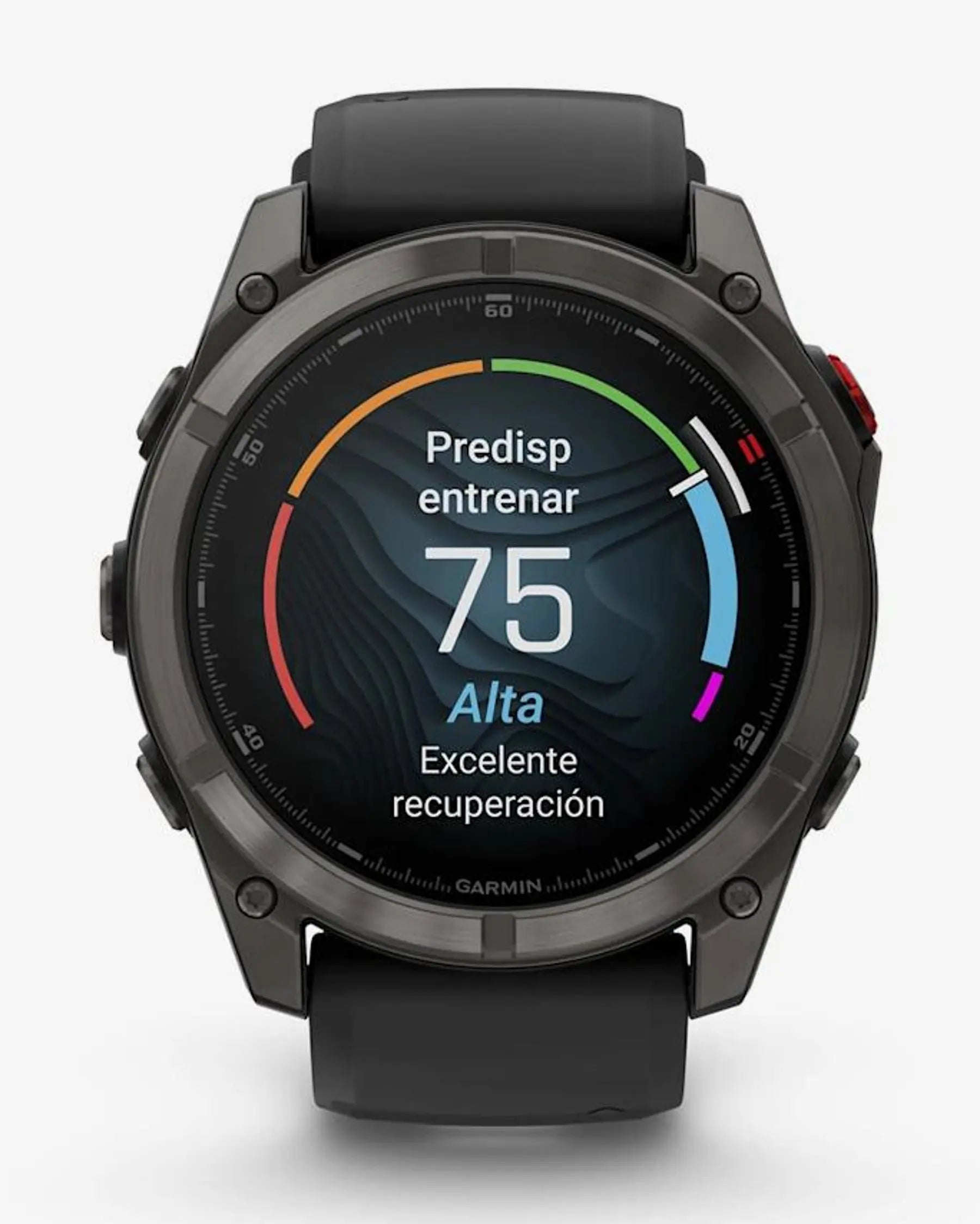 Garmin Fenix 8 Pro AMOLED Sapphire 51mm com bracelete preta e detalhes em titânio, carbono e cinzento