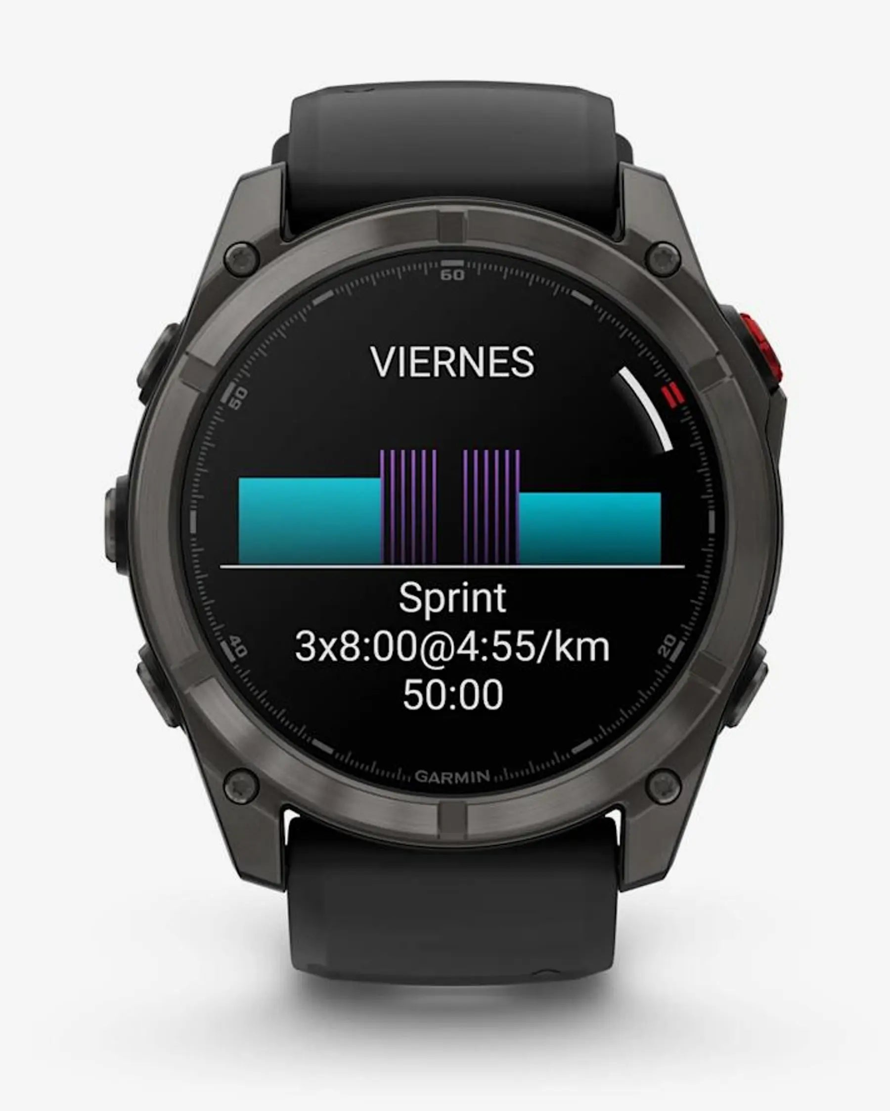 Garmin Fenix 8 Pro AMOLED Sapphire 51mm com bracelete preta e detalhes em titânio, carbono e cinzento