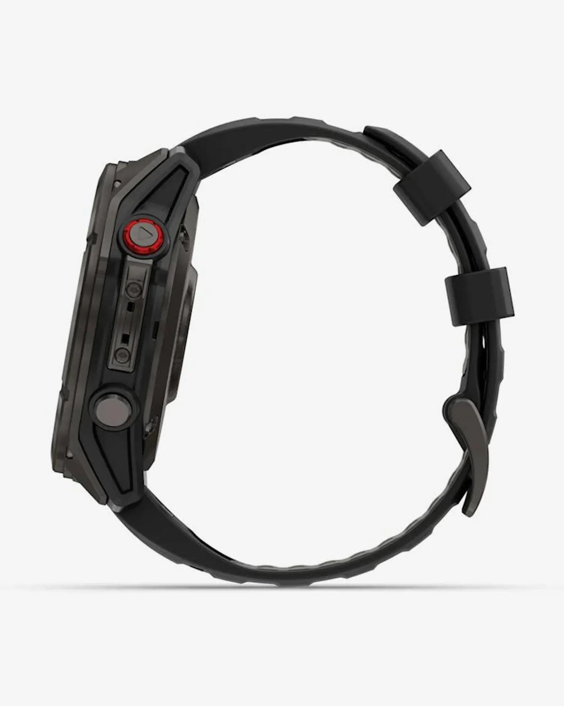 Garmin Fenix 8 Pro AMOLED Sapphire 51mm com bracelete preta e detalhes em titânio, carbono e cinzento