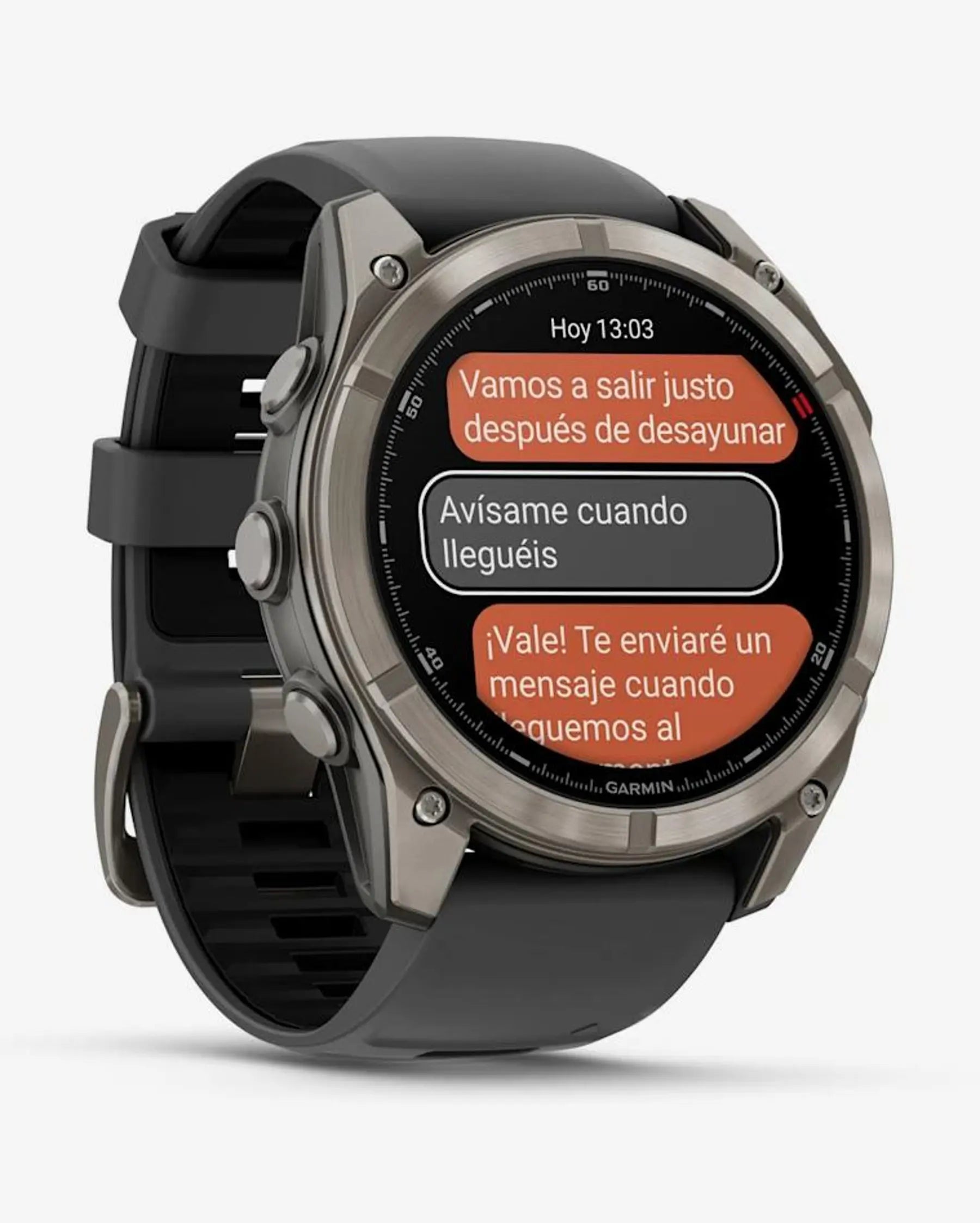 Garmin Fenix 8 Pro AMOLED Safira 51 mm, em cinzento titânio com bracelete preta e cinzenta