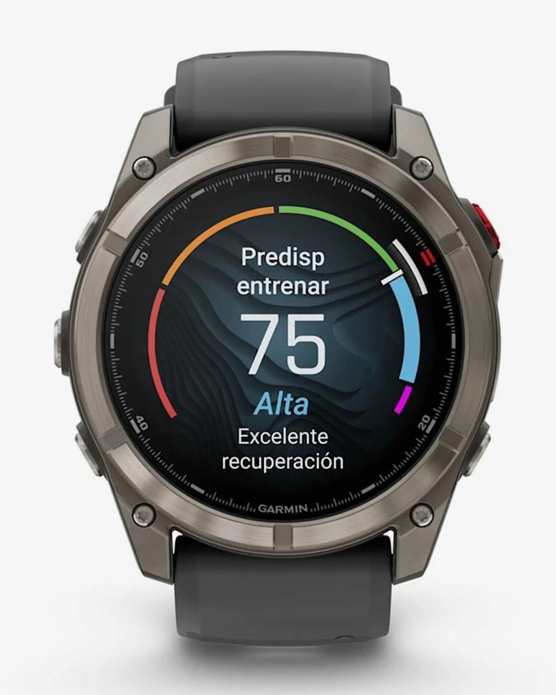 Garmin Fenix 8 Pro AMOLED Safira 51 mm, em cinzento titânio com bracelete preta e cinzenta