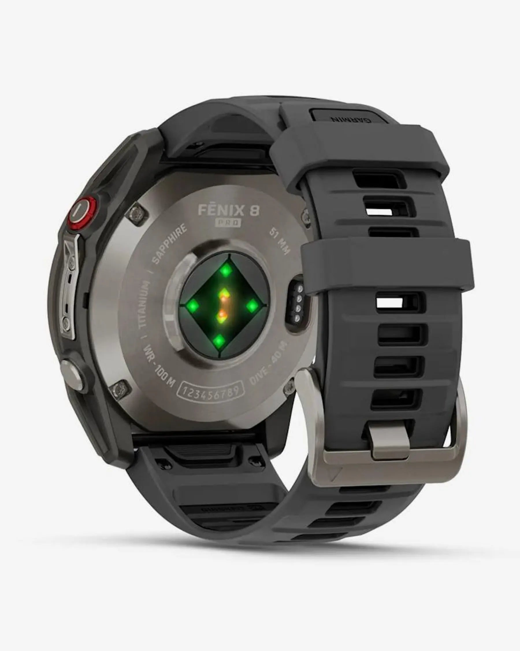 Garmin Fenix 8 Pro AMOLED Safira 51 mm, em cinzento titânio com bracelete preta e cinzenta