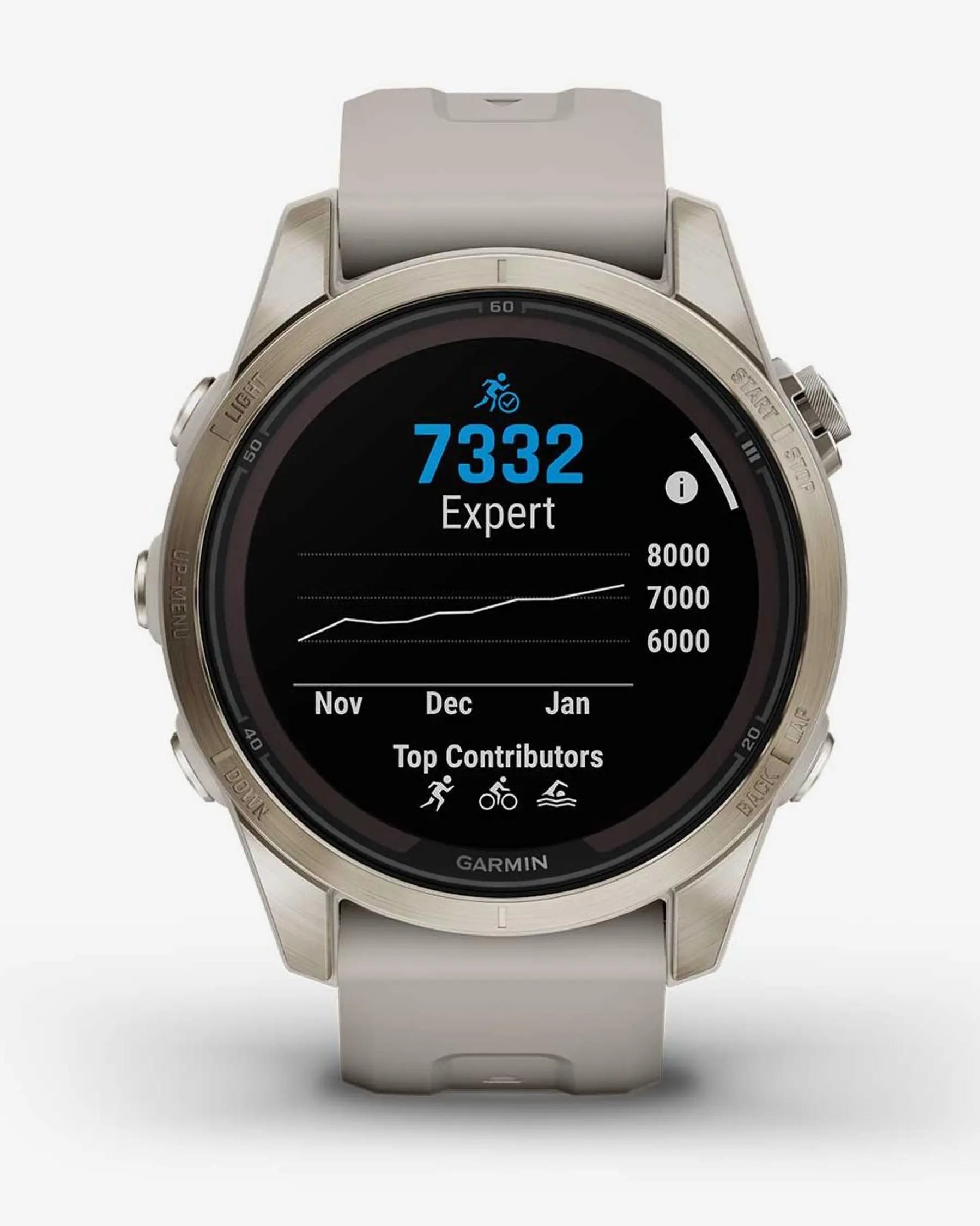 Garmin Fenix 7S Pro Sapphire Solar Dourado com Bracelete Bege