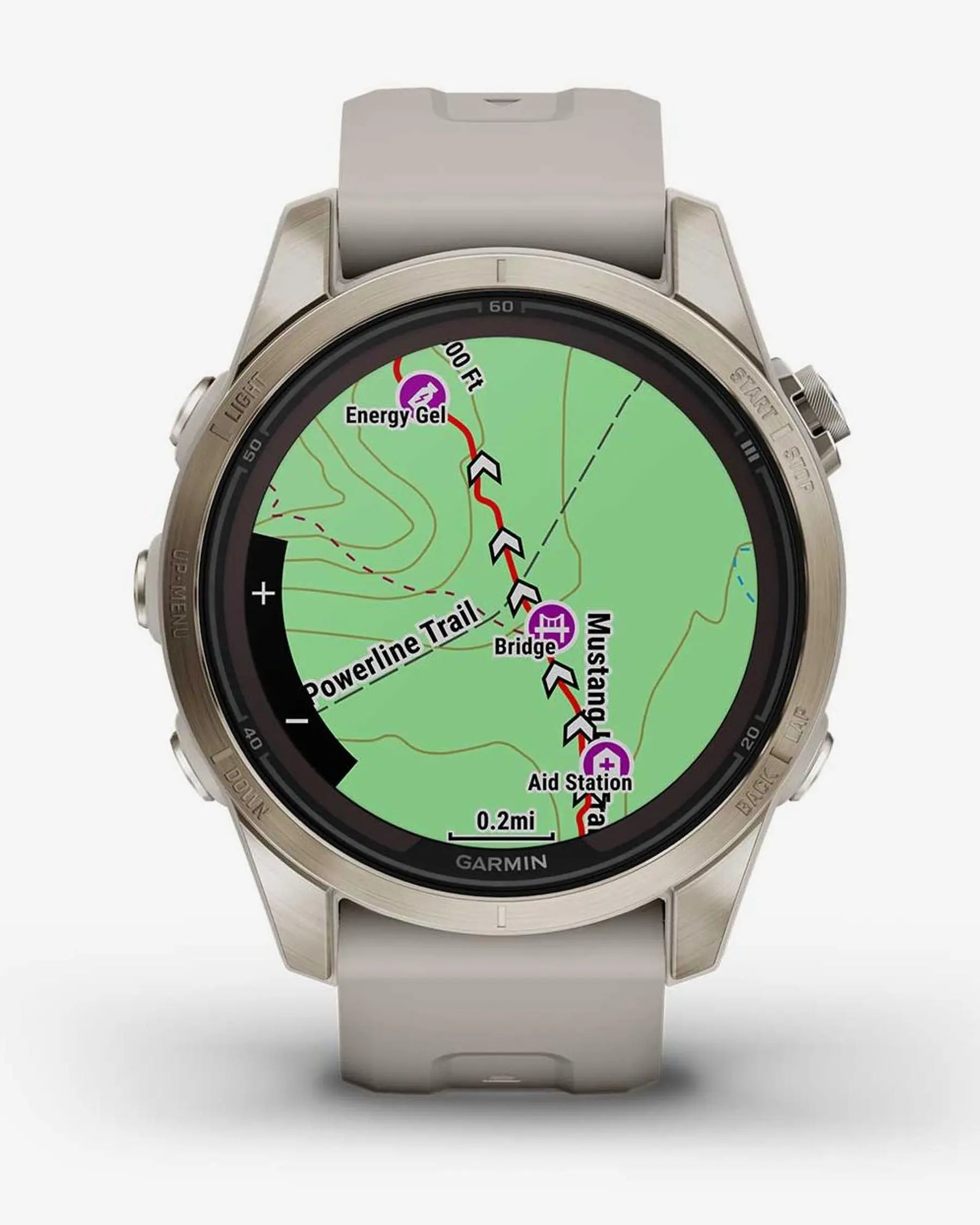 Garmin Fenix 7S Pro Sapphire Solar Dourado com Bracelete Bege