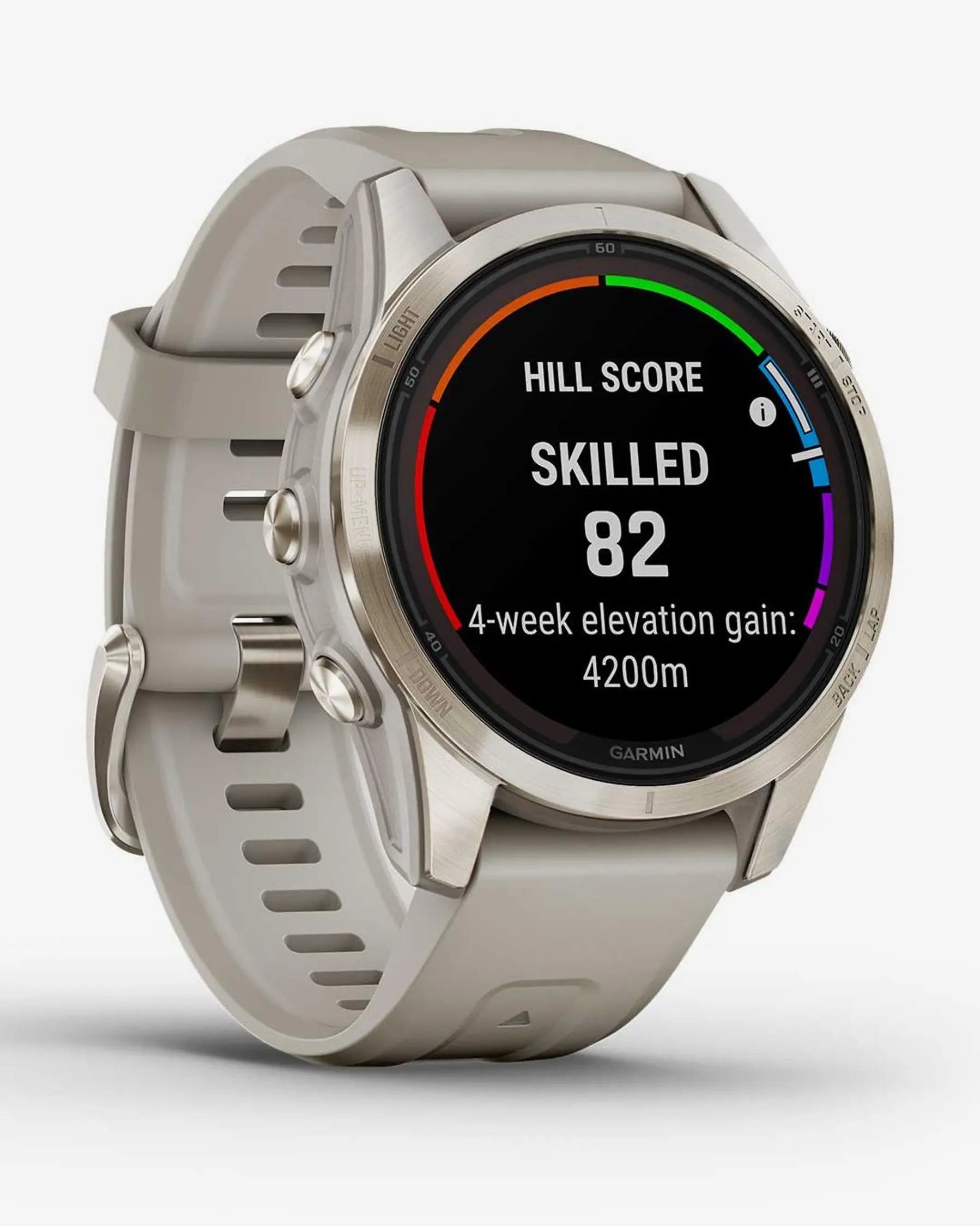 Garmin Fenix 7S Pro Sapphire Solar Dourado com Bracelete Bege