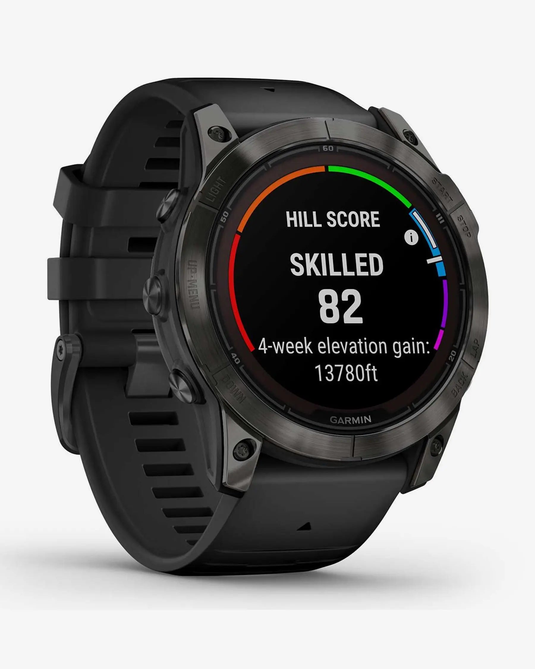 Garmin Fenix 7X Pro Sapphire Solar com bracelete preta e detalhes em cinzento carbono