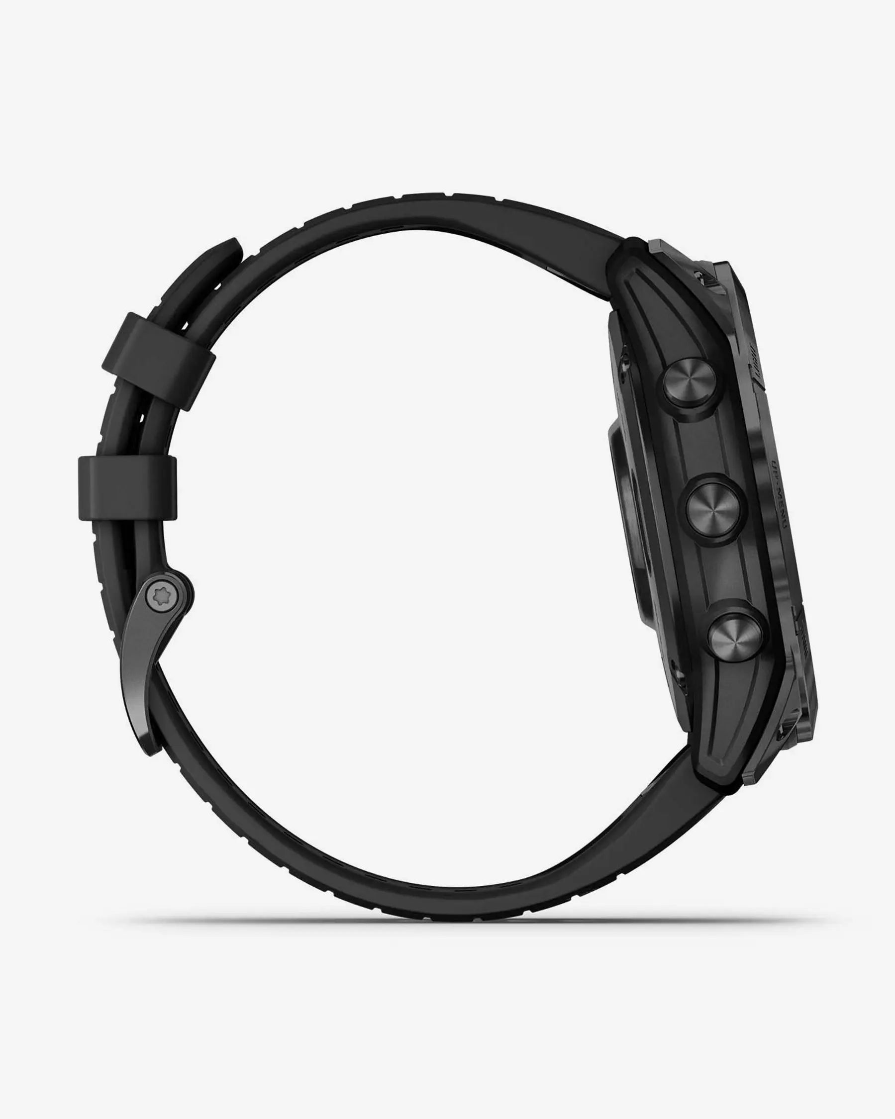 Garmin Fenix 7X Pro Sapphire Solar com bracelete preta e detalhes em cinzento carbono