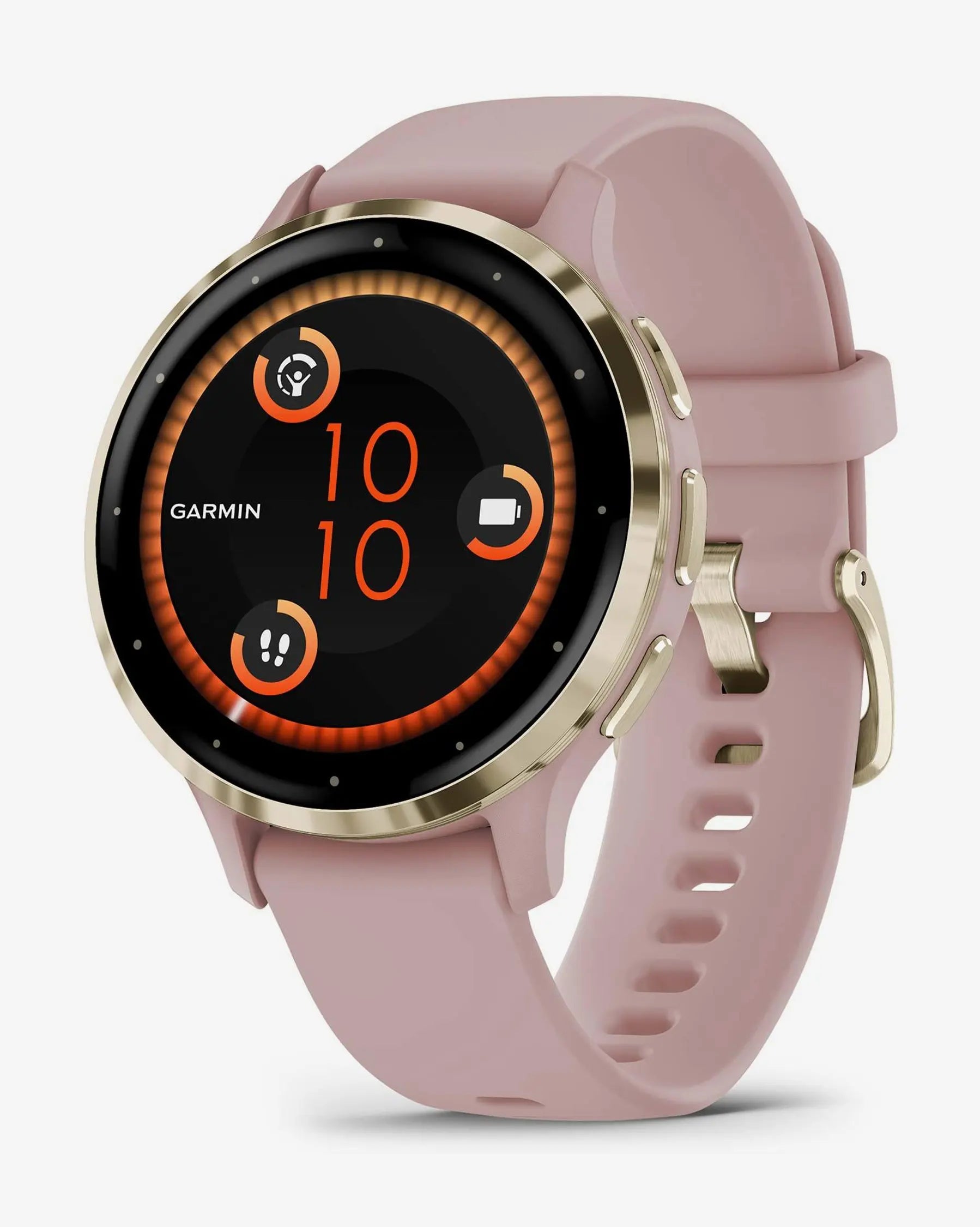 Garmin Venu 3S bege dourado bracelete silicone rosa claro