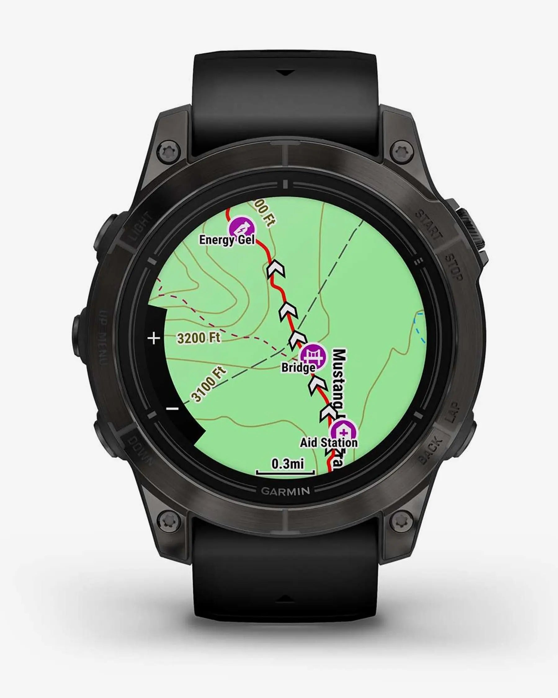 Garmin EPIX 2 PRO Safira 47 mm Titânio DLC Cinzento Carbono Bracelete Preto