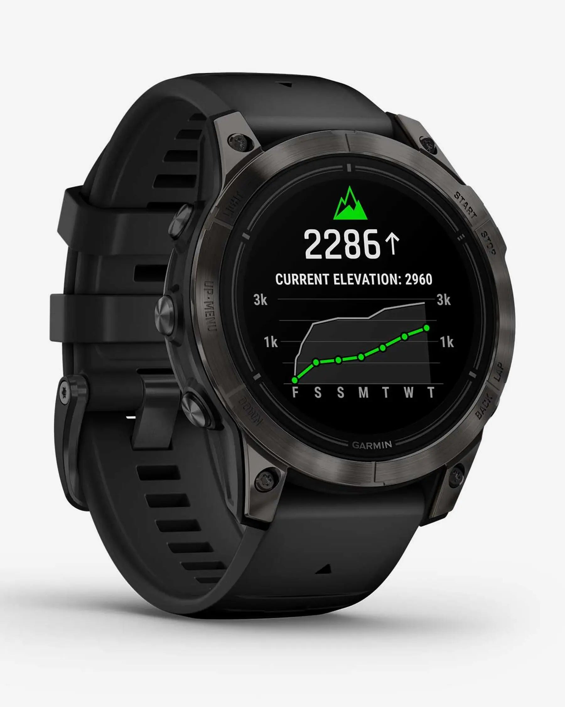 Garmin EPIX 2 PRO Safira 47 mm Titânio DLC Cinzento Carbono Bracelete Preto