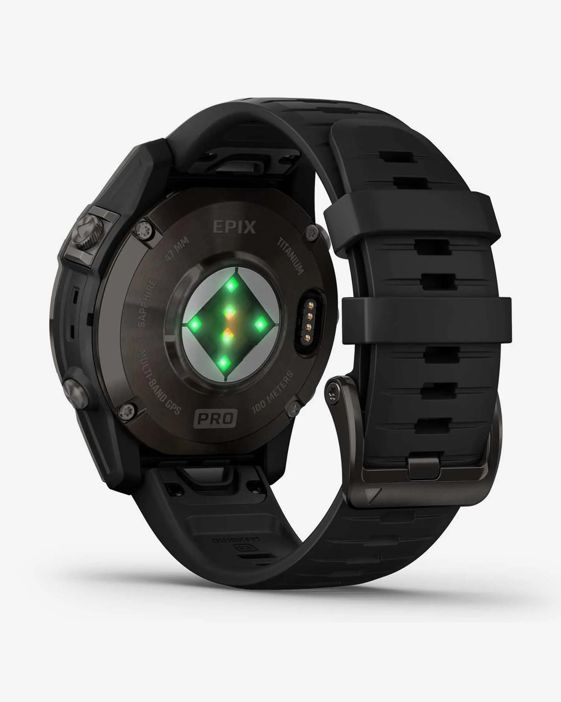 Garmin EPIX 2 PRO Safira 47 mm Titânio DLC Cinzento Carbono Bracelete Preto