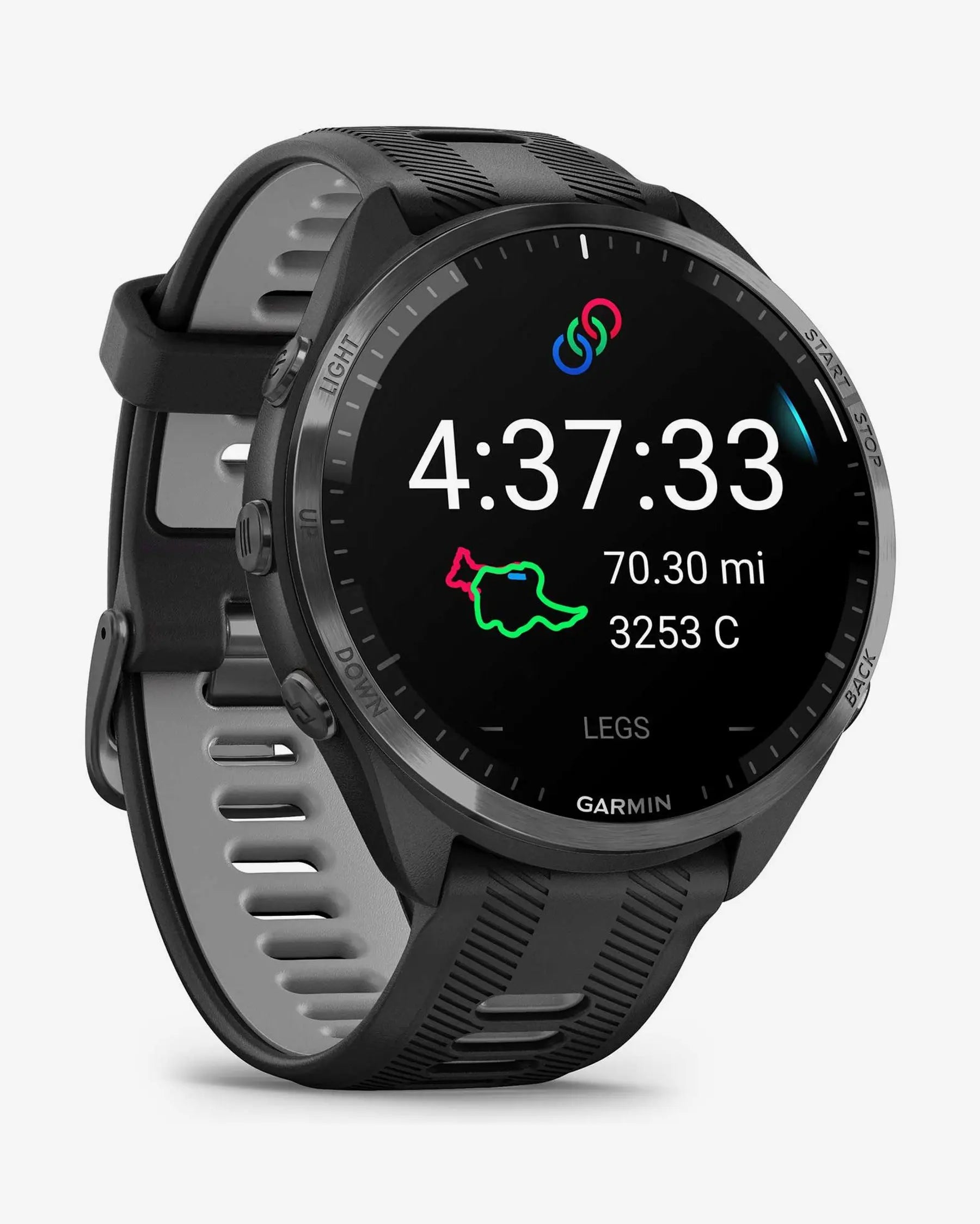 Garmin Forerunner 965 Preto com Bracelete Preta e Cinzenta