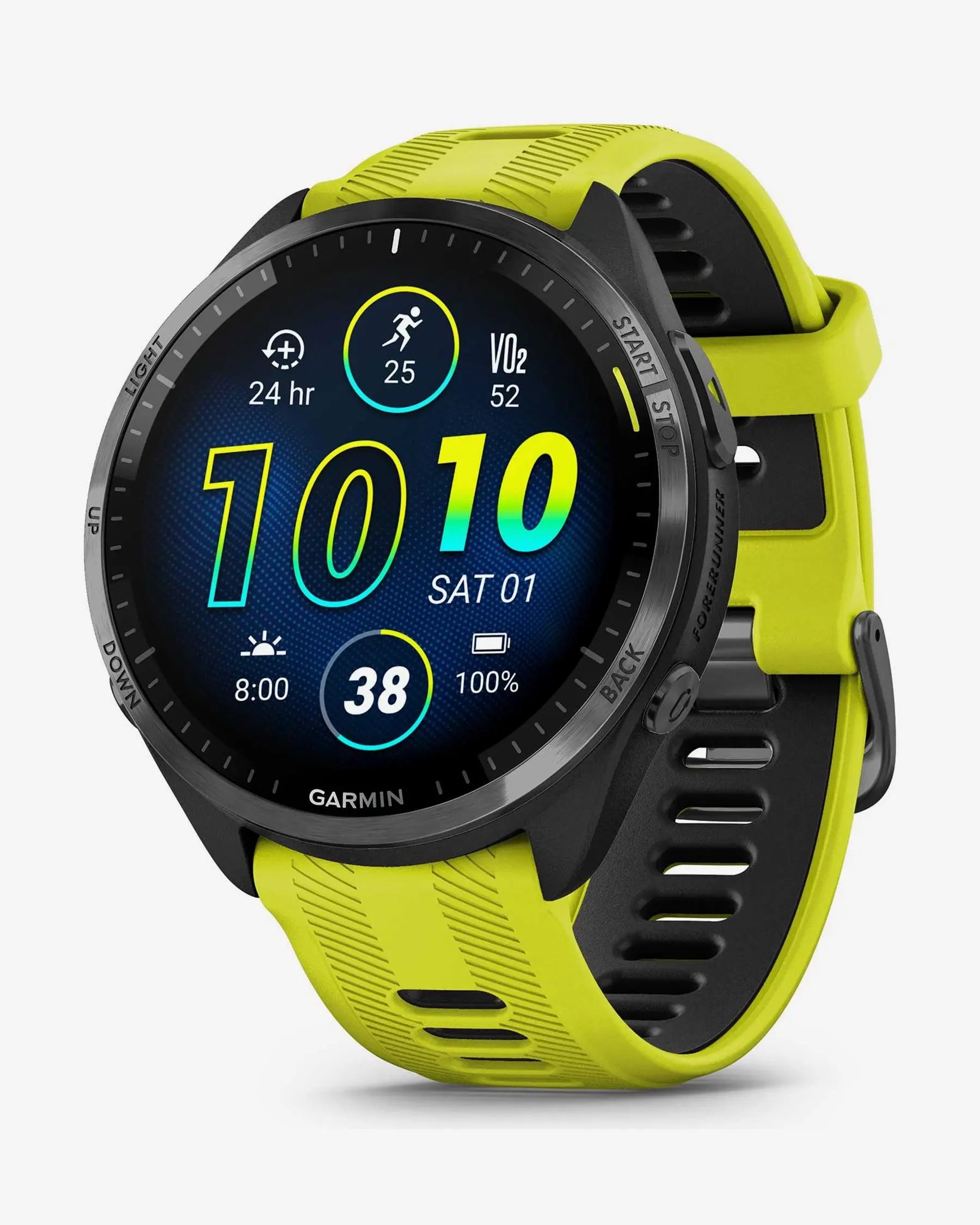 Garmin Forerunner 965 (preto com bracelete amarela)