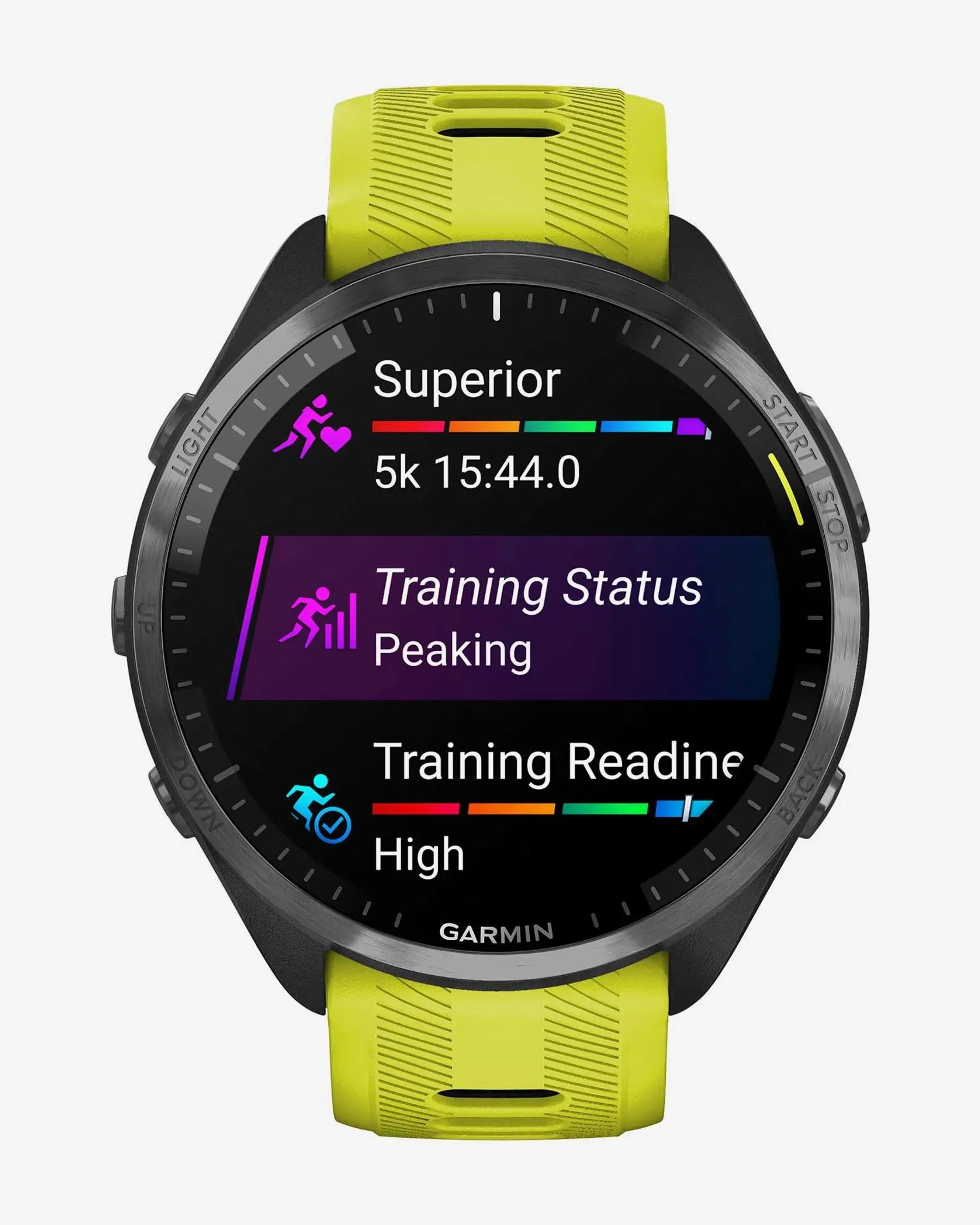 Garmin Forerunner 965 (preto com bracelete amarela)