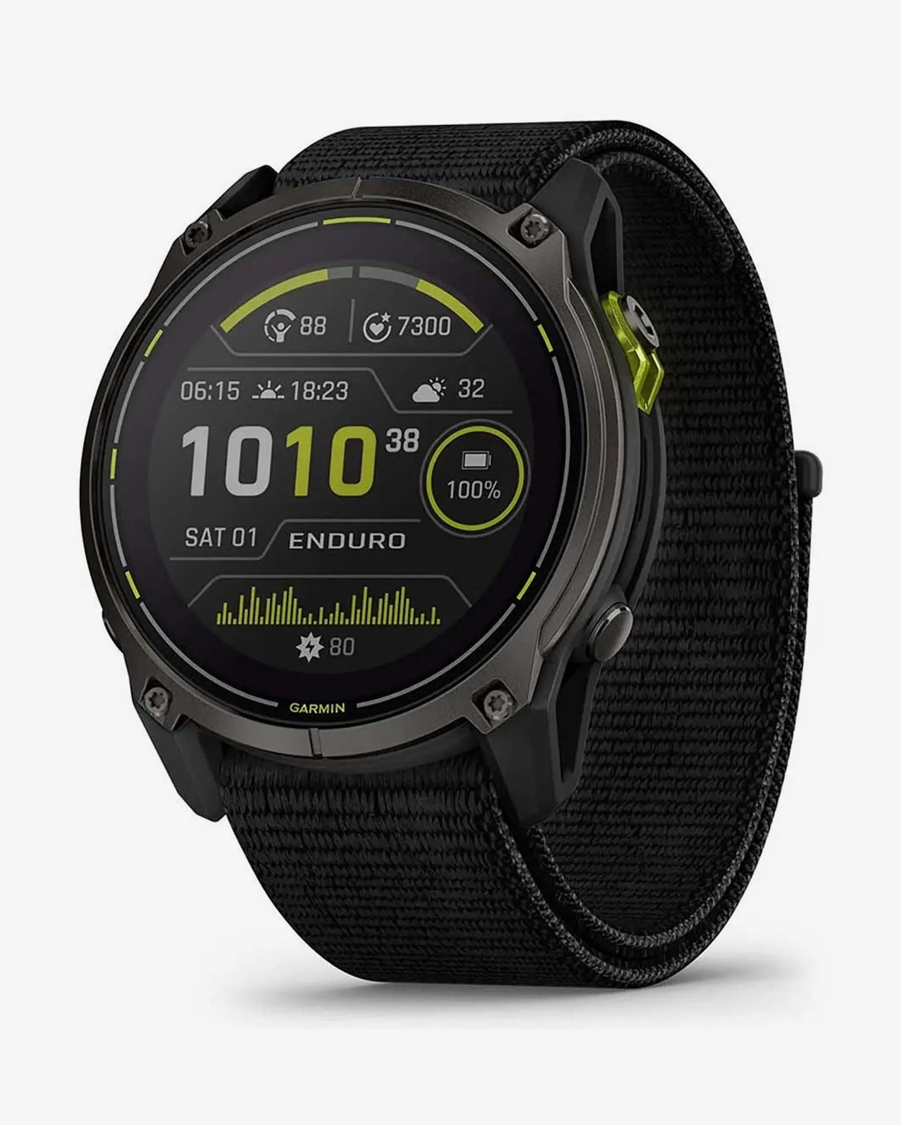 Garmin Enduro 3 Sapphire Solar 51 mm com bracelete preta, em titânio e cinzento carbono