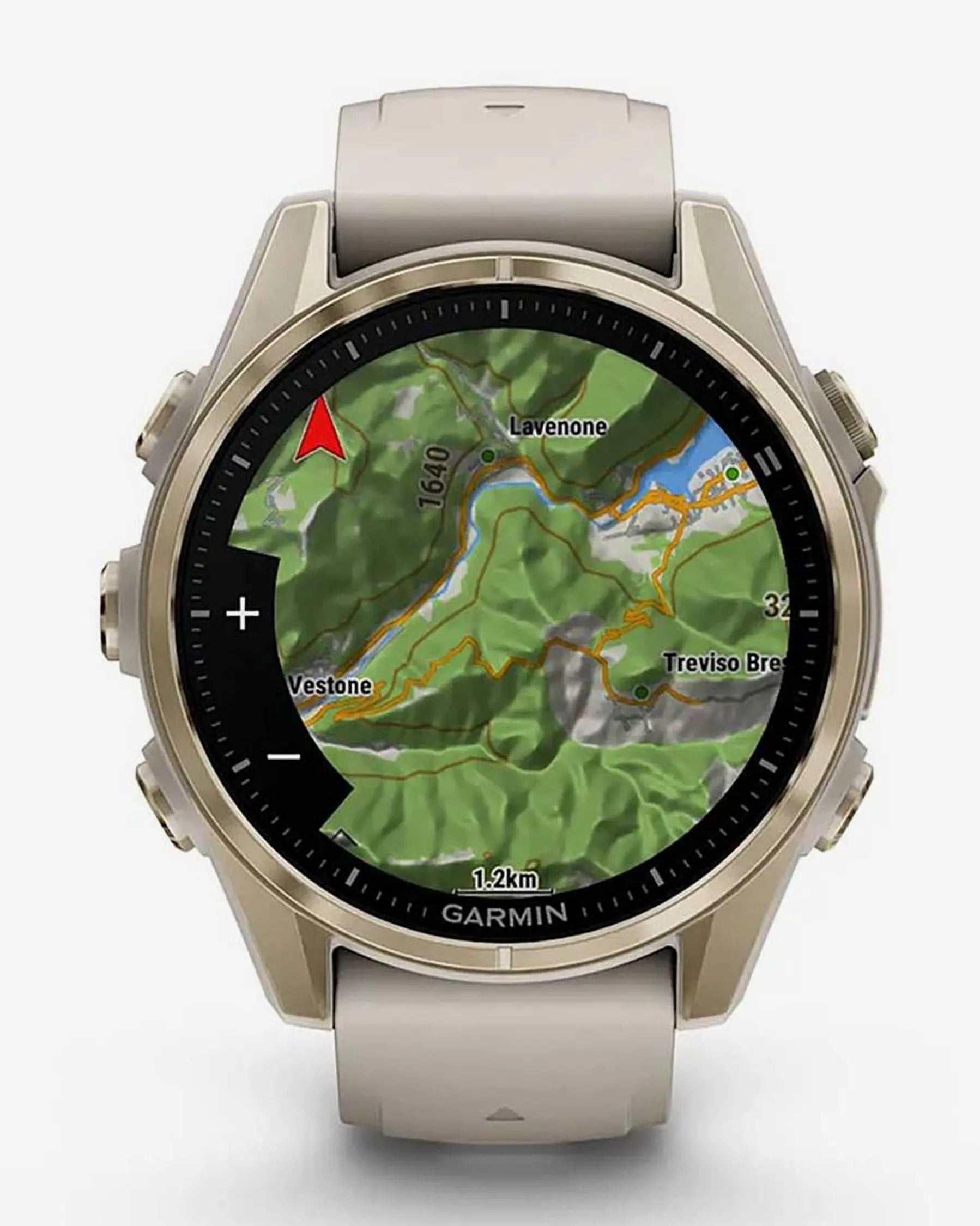 Garmin Fenix 8 AMOLED Sapphire 43mm Dourado com Bracelete Bege