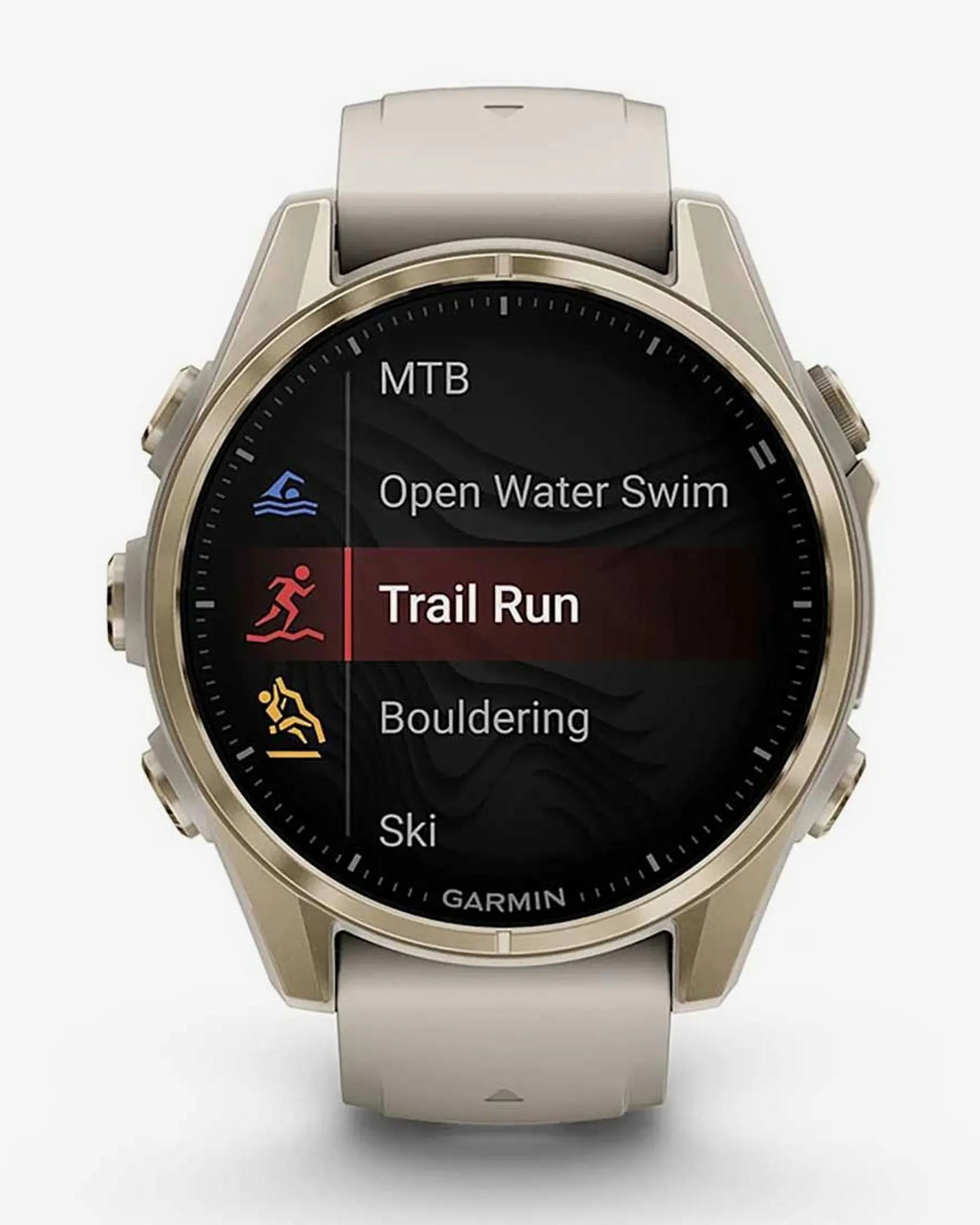 Garmin Fenix 8 AMOLED Sapphire 43mm Dourado com Bracelete Bege