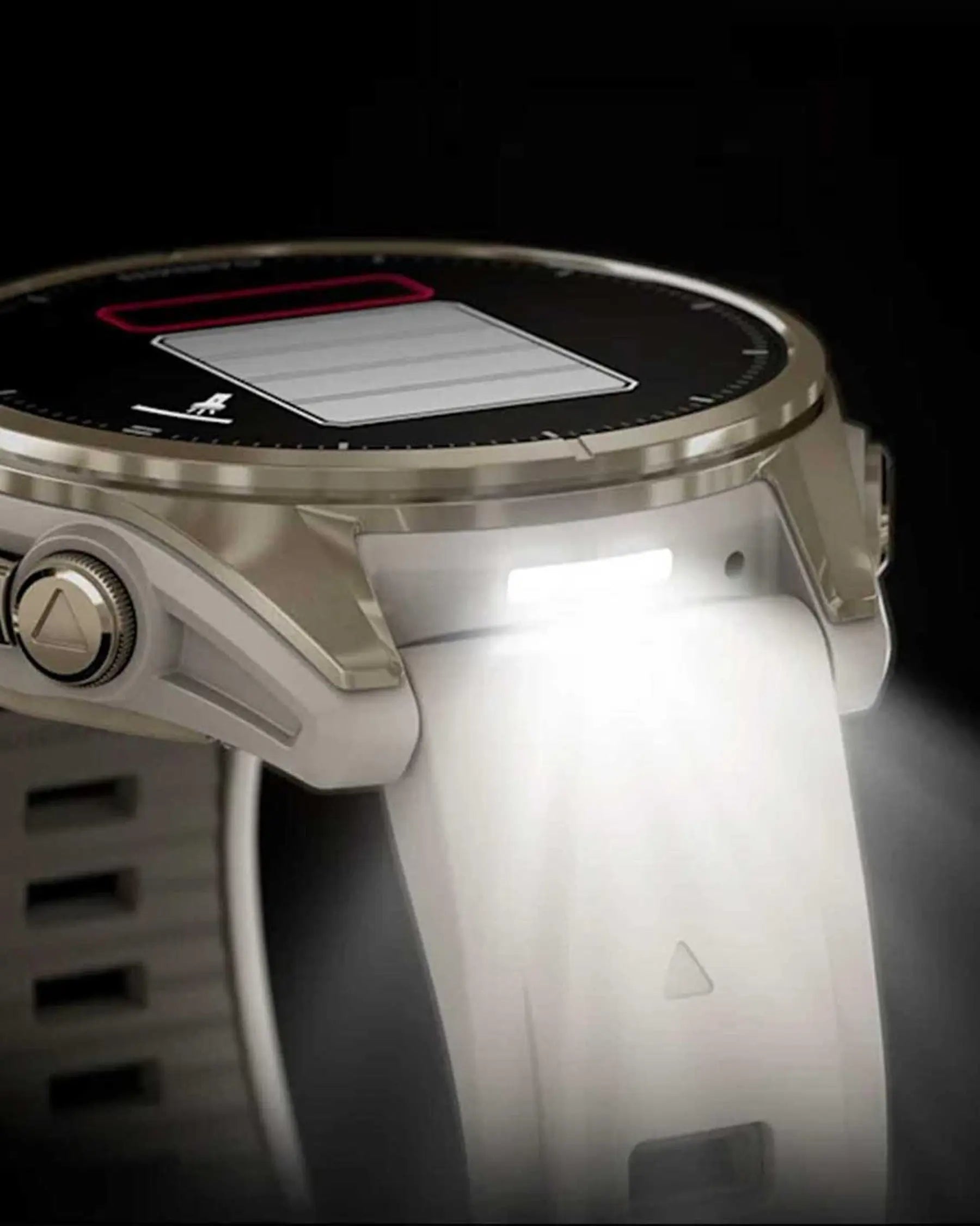 Garmin Fenix 8 AMOLED Sapphire 43mm Dourado com Bracelete Bege