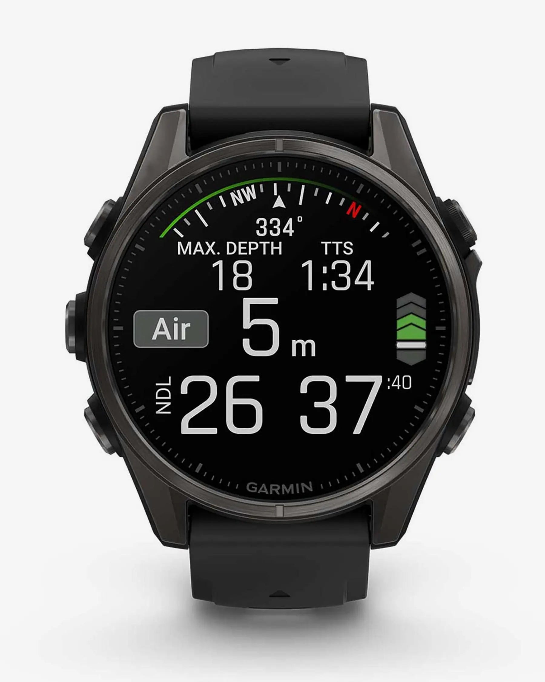 Garmin Fenix 8 AMOLED Sapphire 43mm Titânio Carbono Cinzento Bracelete Preto