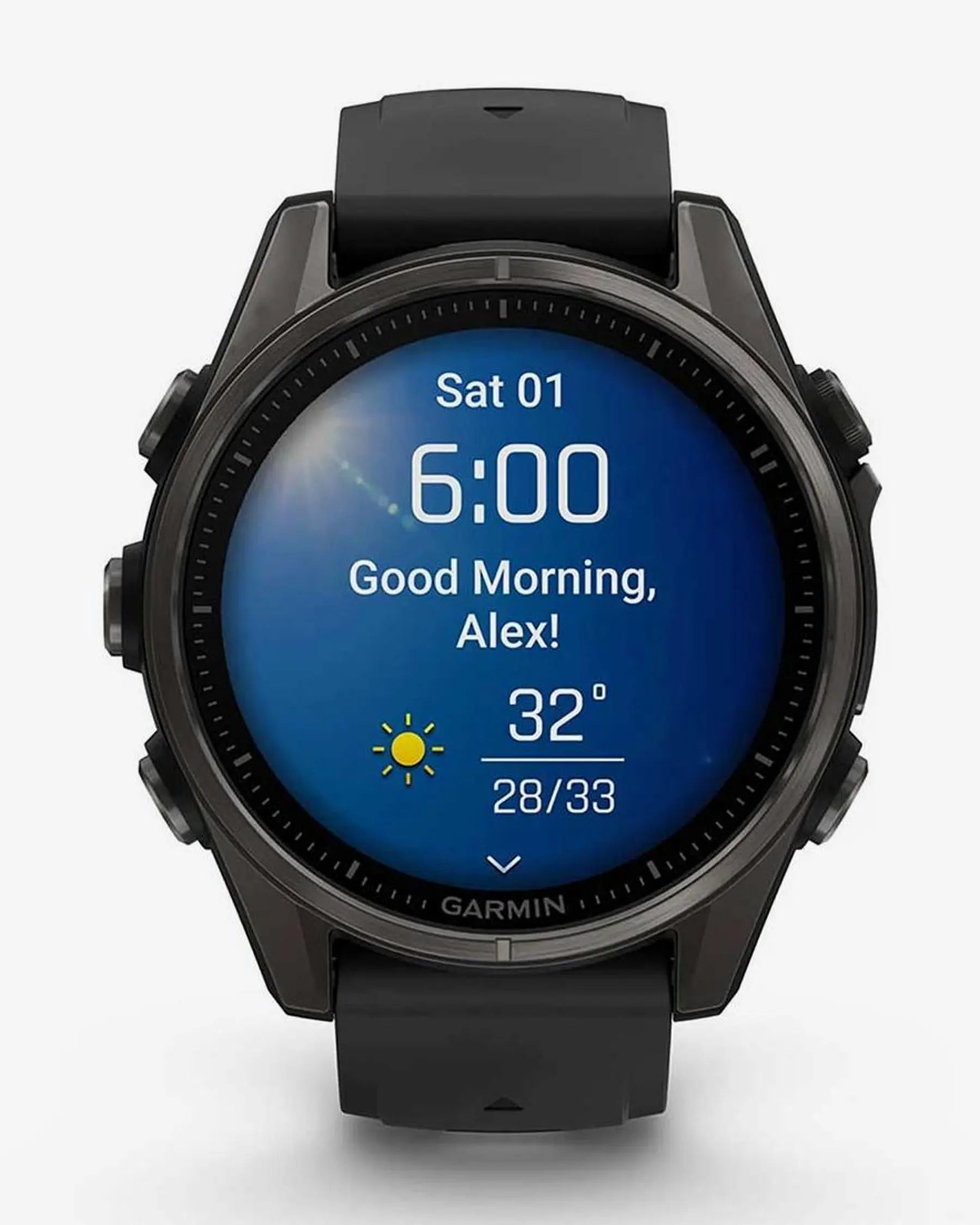 Garmin Fenix 8 AMOLED Sapphire 43mm Titânio Carbono Cinzento Bracelete Preto