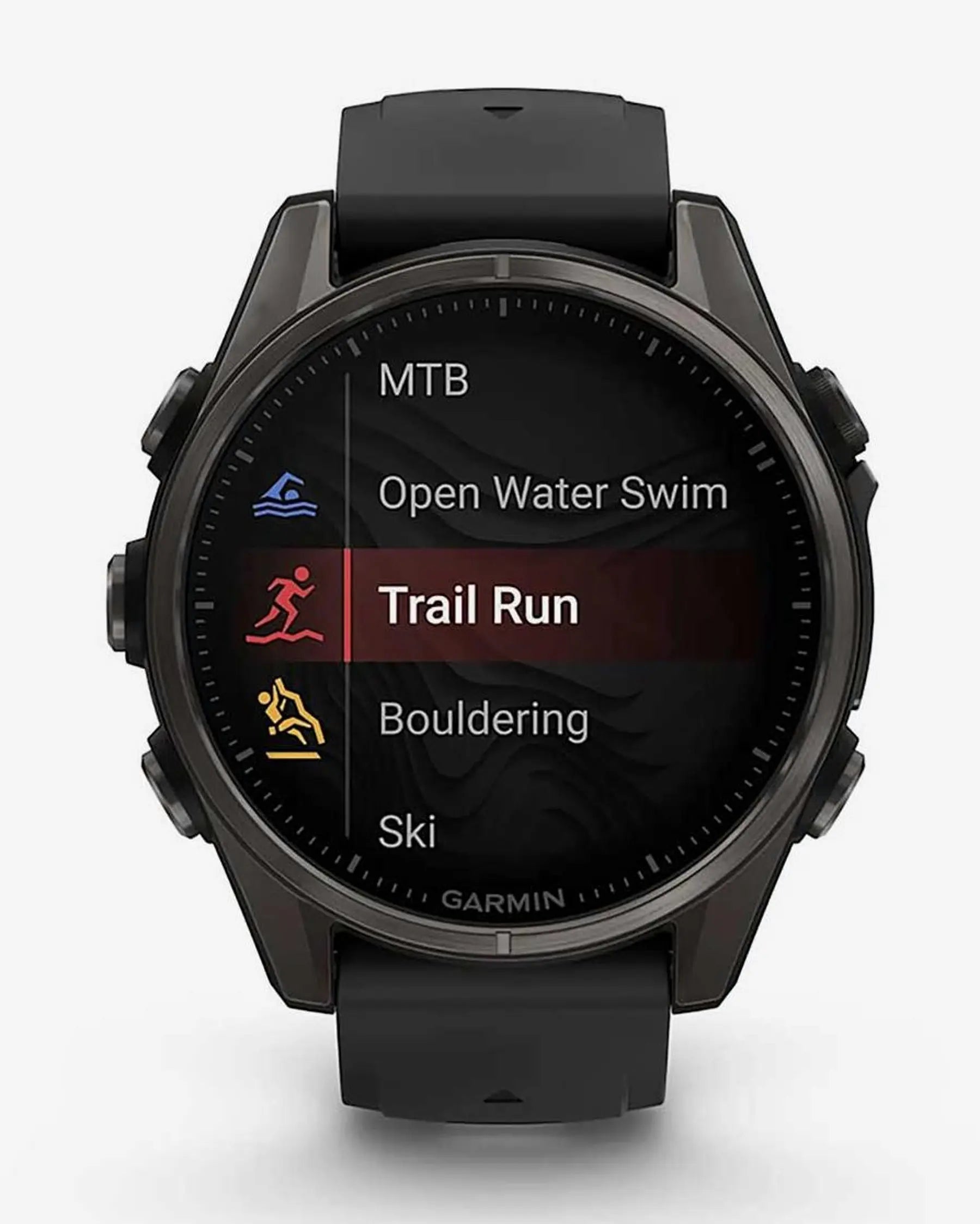 Garmin Fenix 8 AMOLED Sapphire 43mm Titânio Carbono Cinzento Bracelete Preto