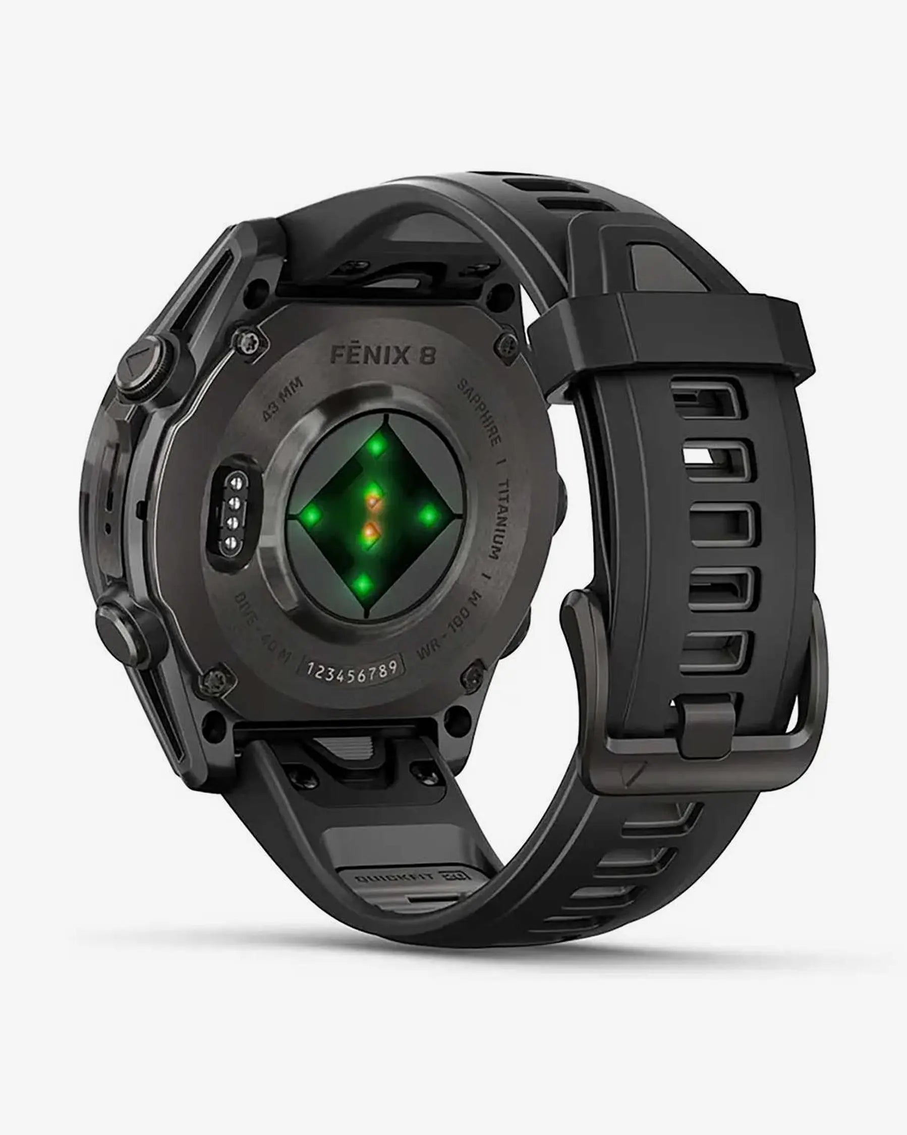Garmin Fenix 8 AMOLED Sapphire 43mm Titânio Carbono Cinzento Bracelete Preto