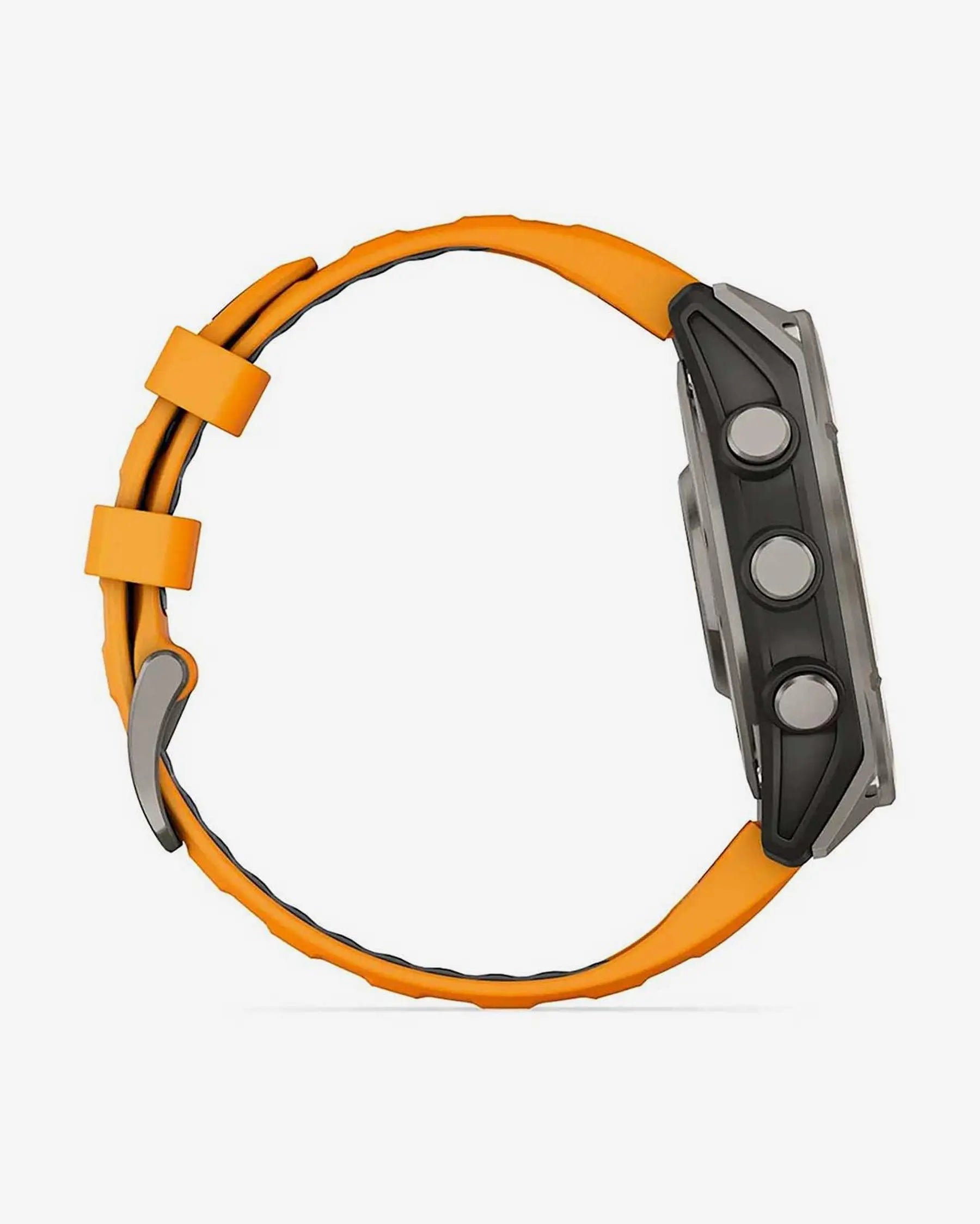 Garmin Fenix 8 AMOLED Safira 47mm Titânio Prata Bracelete Laranja