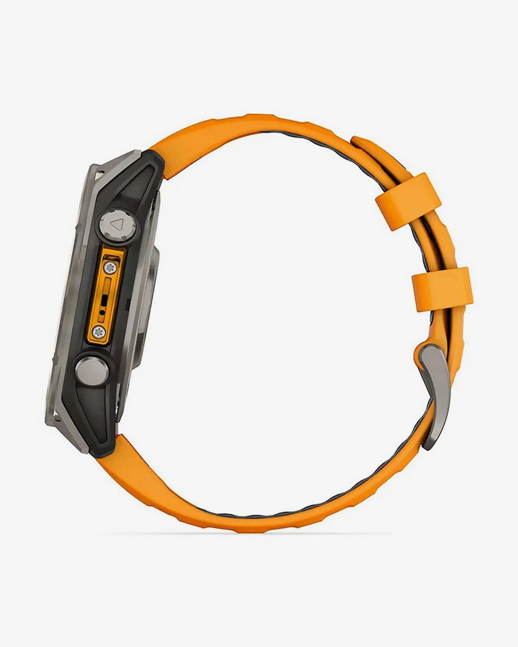 Garmin Fenix 8 AMOLED Safira 47mm Titânio Prata Bracelete Laranja