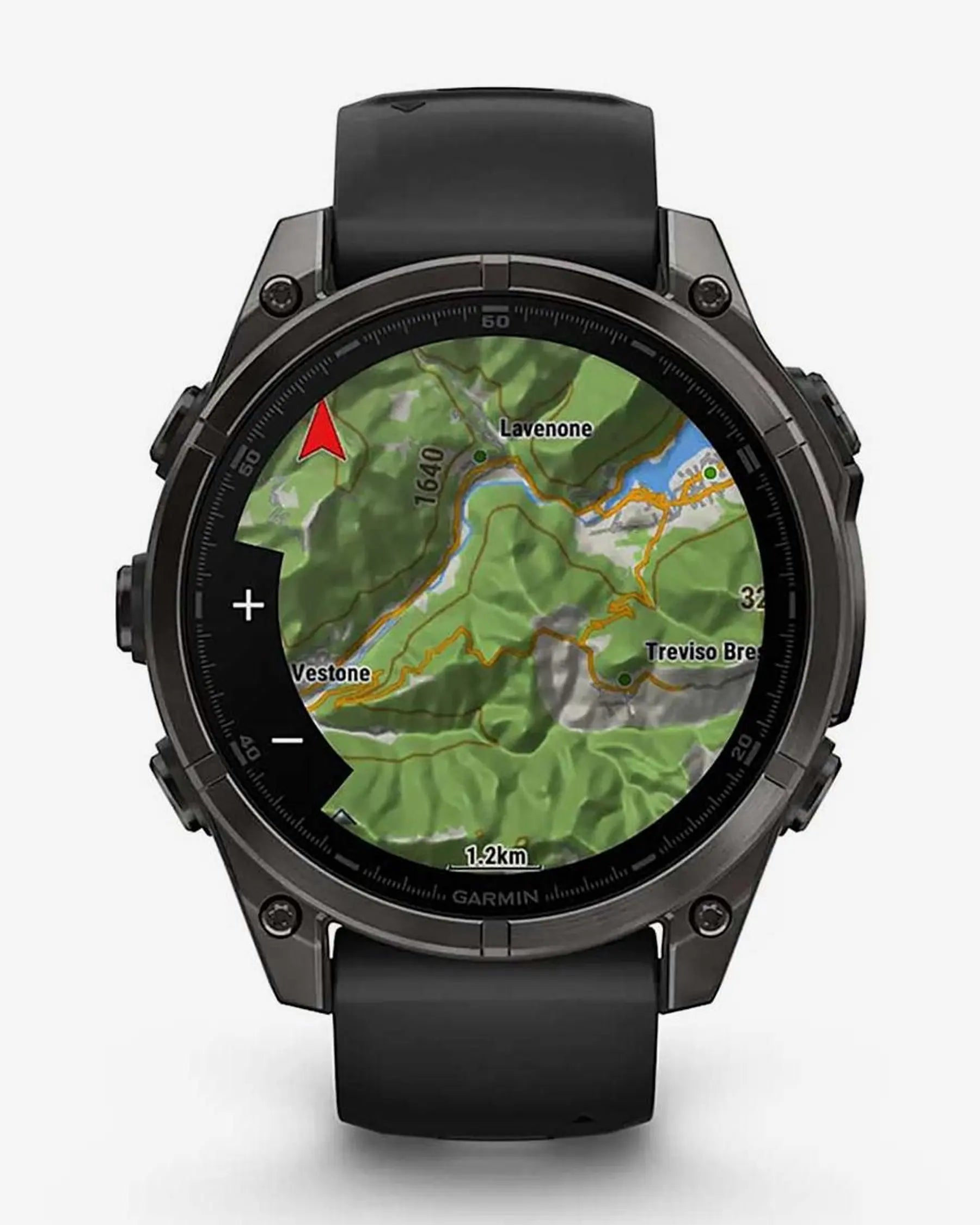 Garmin Fenix 8 AMOLED com cristal de safira, 47 mm, titânio cinzento carvão, bracelete preta