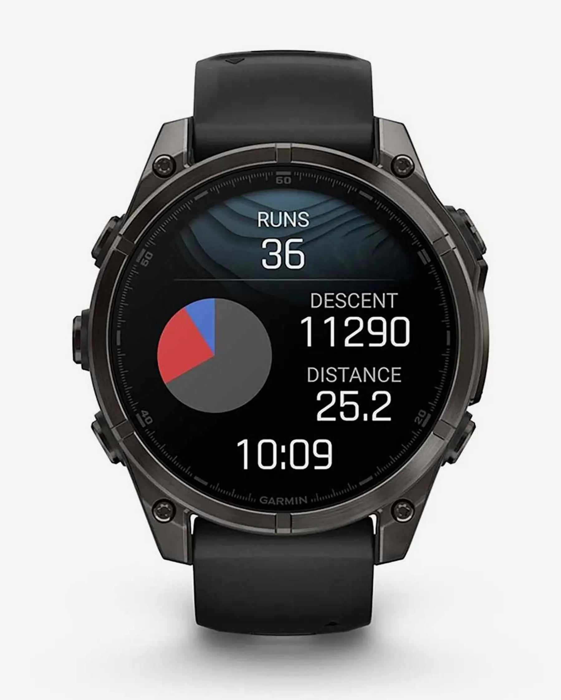 Garmin Fenix 8 AMOLED com cristal de safira, 47 mm, titânio cinzento carvão, bracelete preta