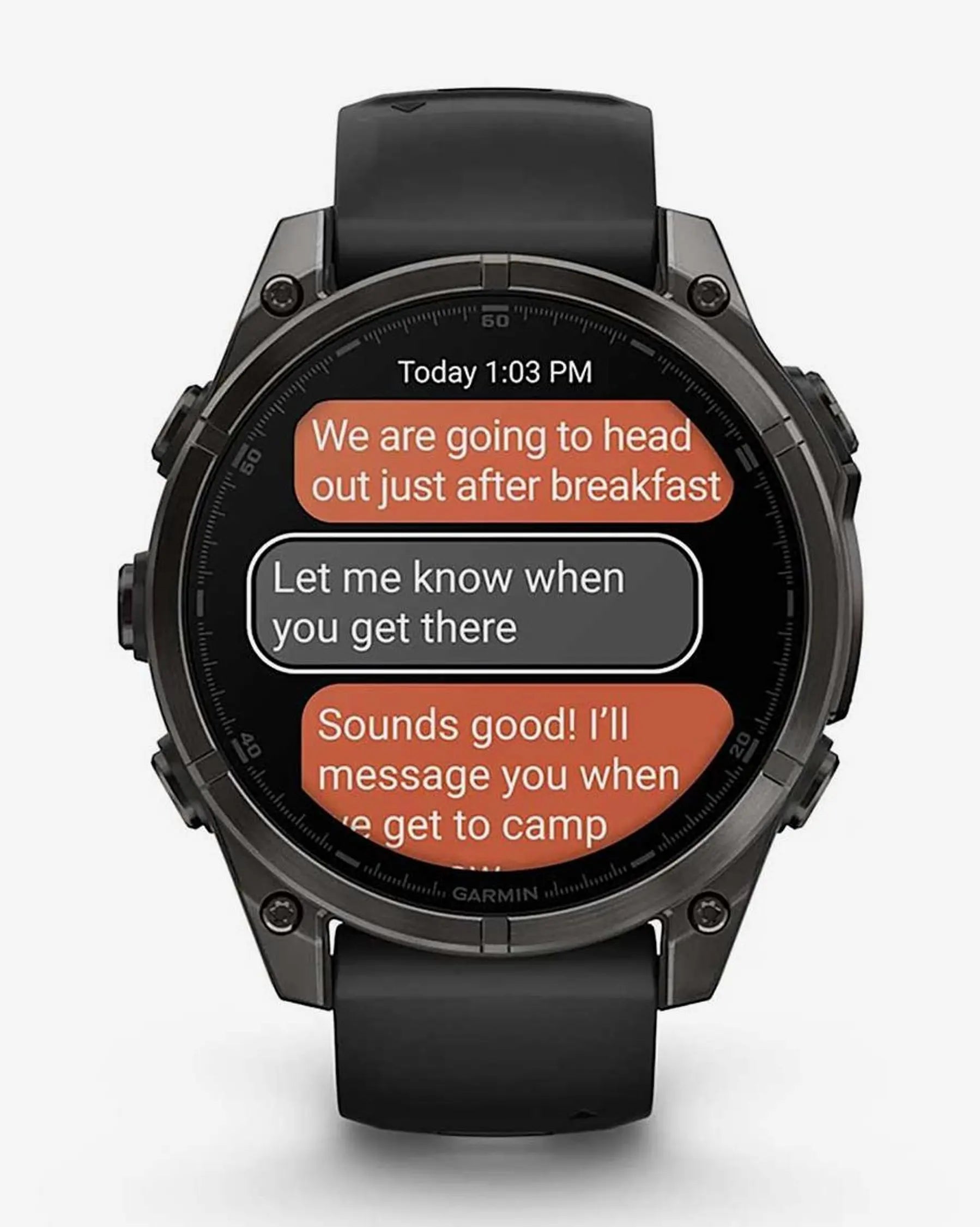Garmin Fenix 8 AMOLED com cristal de safira, 47 mm, titânio cinzento carvão, bracelete preta