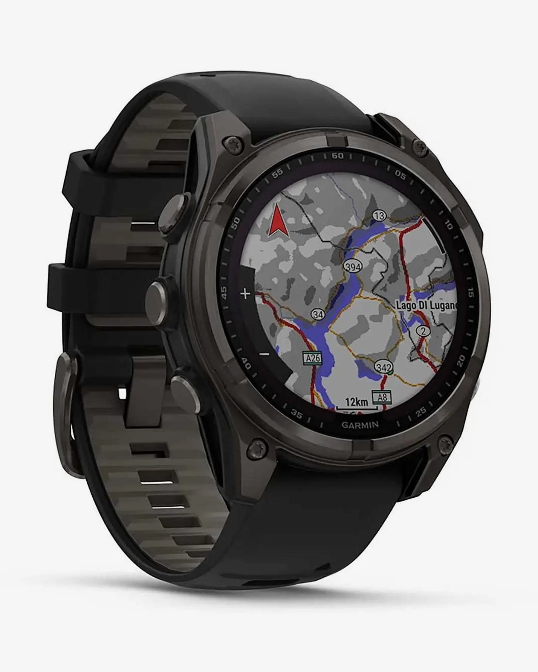 Garmin Fenix 8 Sapphire Solar 47mm Titânio Carbono Cinzento Bracelete Preto