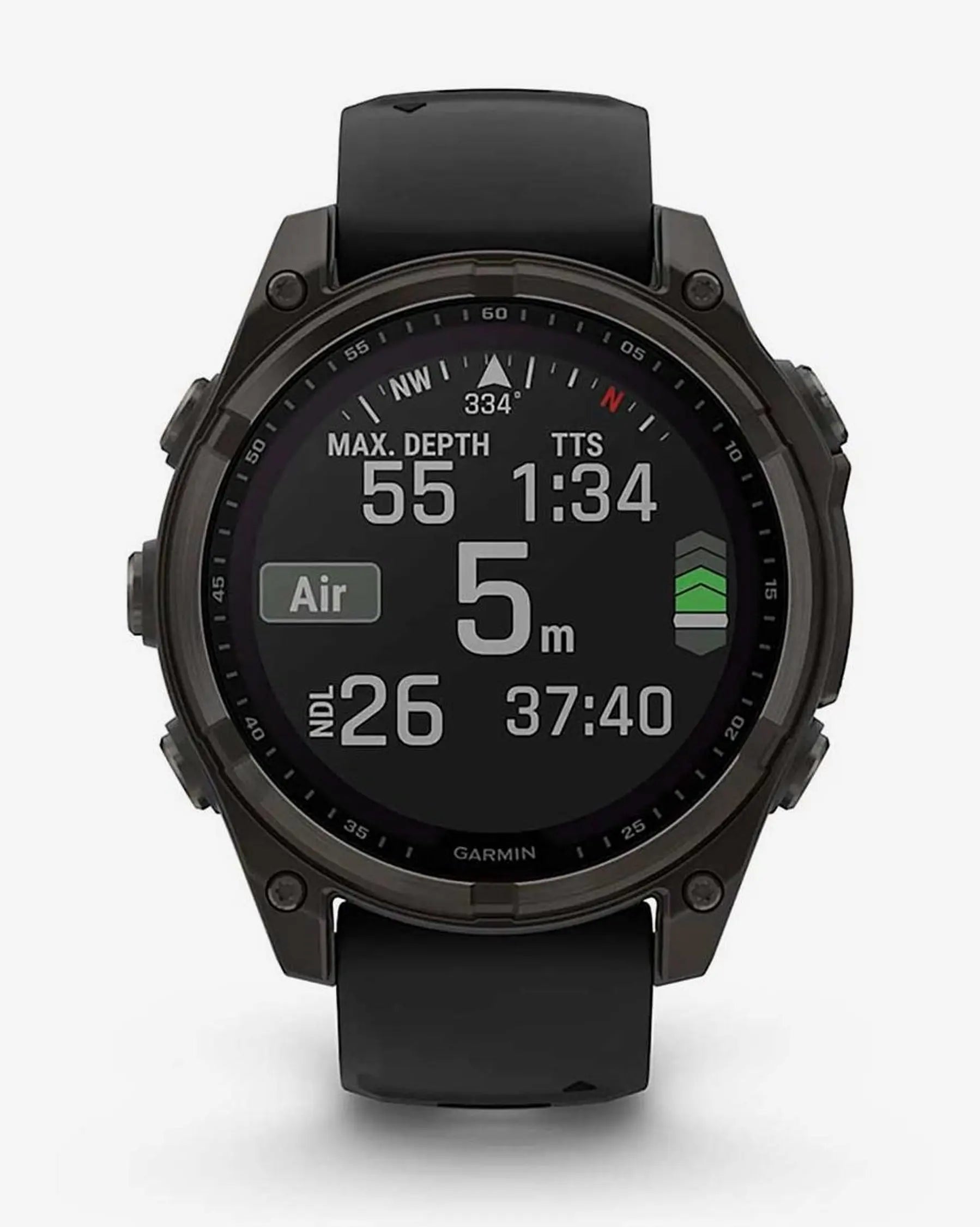 Garmin Fenix 8 Sapphire Solar 47mm Titânio Carbono Cinzento Bracelete Preto