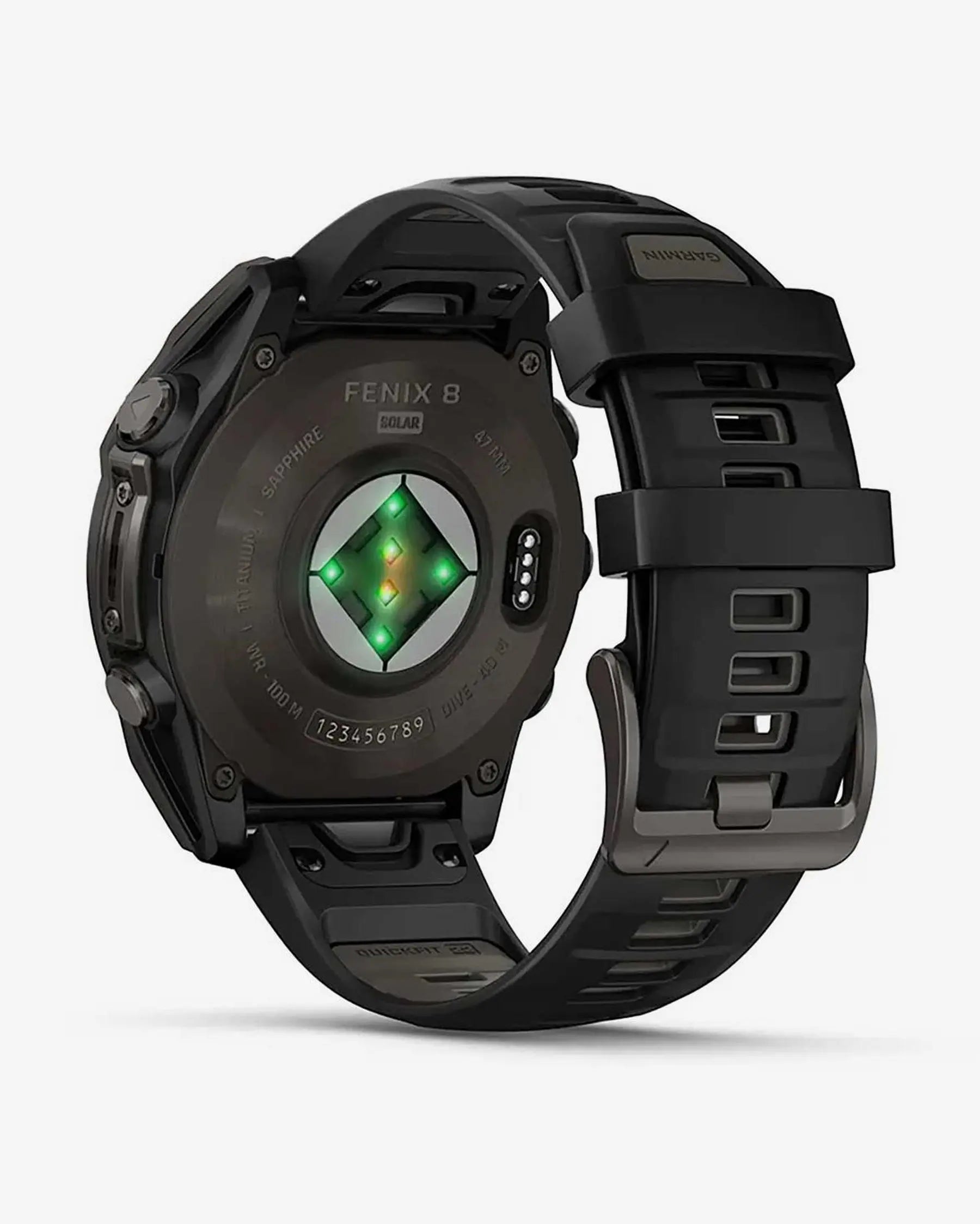 Garmin Fenix 8 Sapphire Solar 47mm Titânio Carbono Cinzento Bracelete Preto