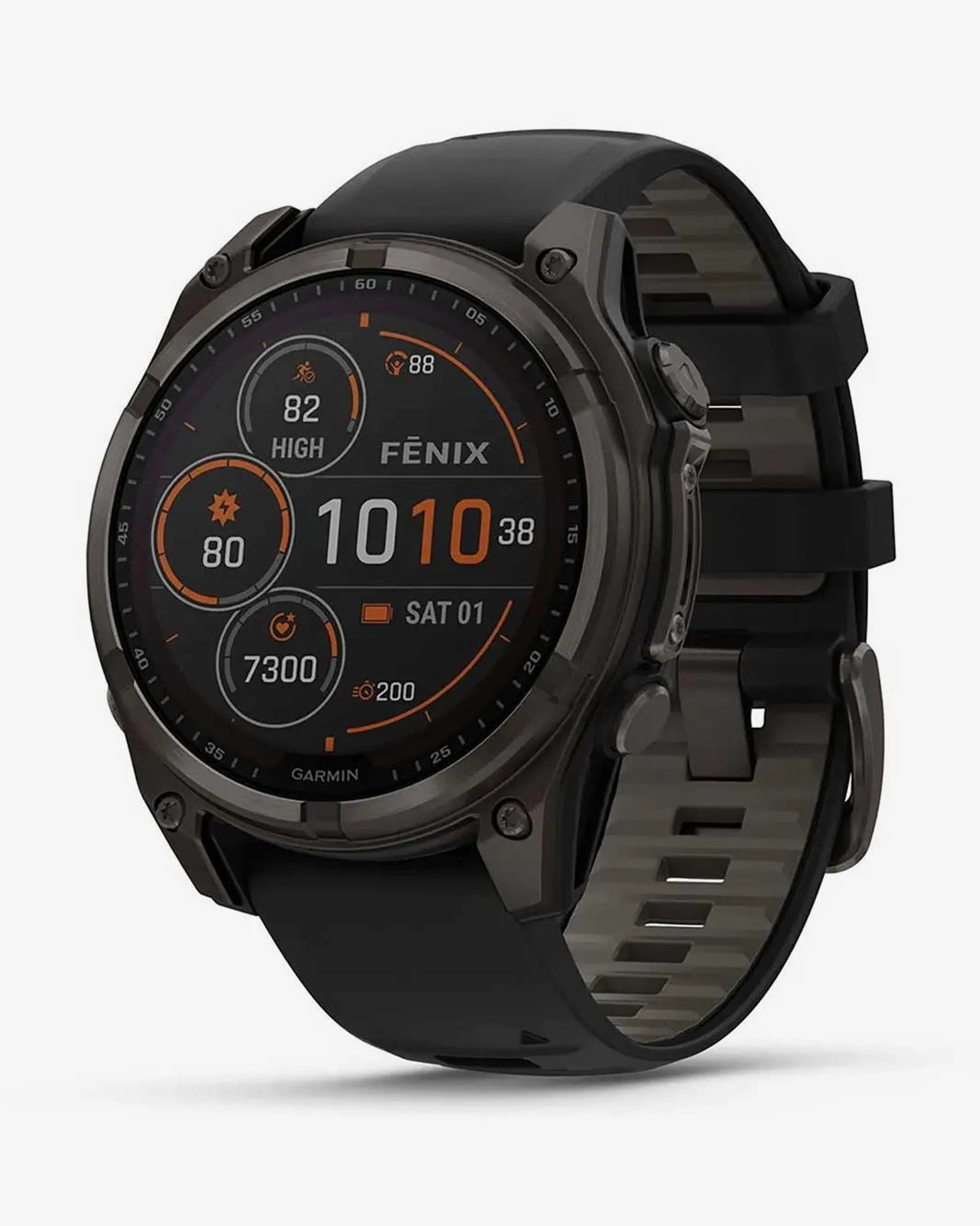 Garmin Fenix 8 Sapphire Solar 47mm Titânio Carbono Cinzento Bracelete Preto