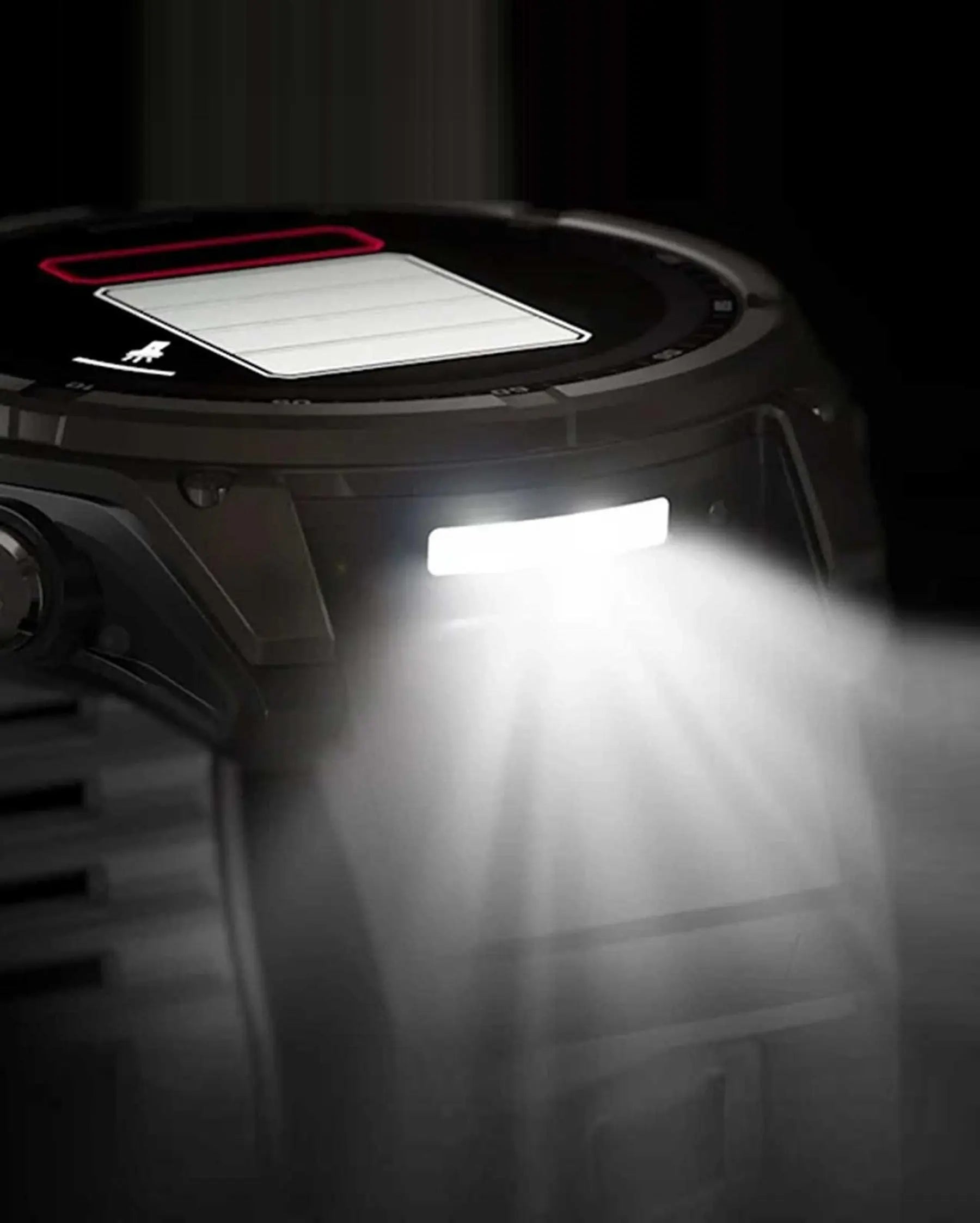 Garmin Fenix 8 Sapphire Solar 51mm com bracelete preta e detalhes em titânio e cinzento carbono