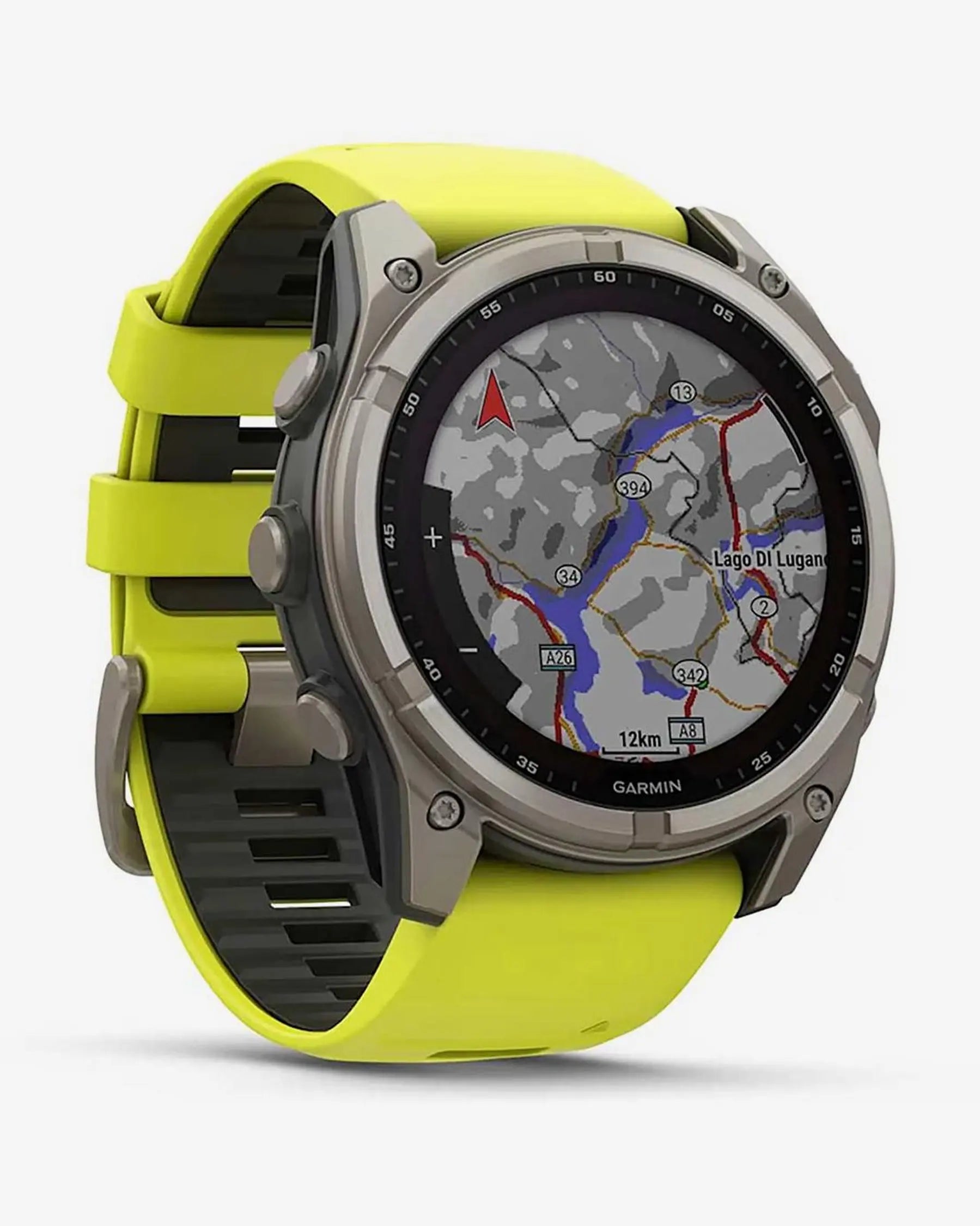 Garmin Fenix 8 Sapphire Solar 51mm Cinzento Titânio com Bracelete Amarela